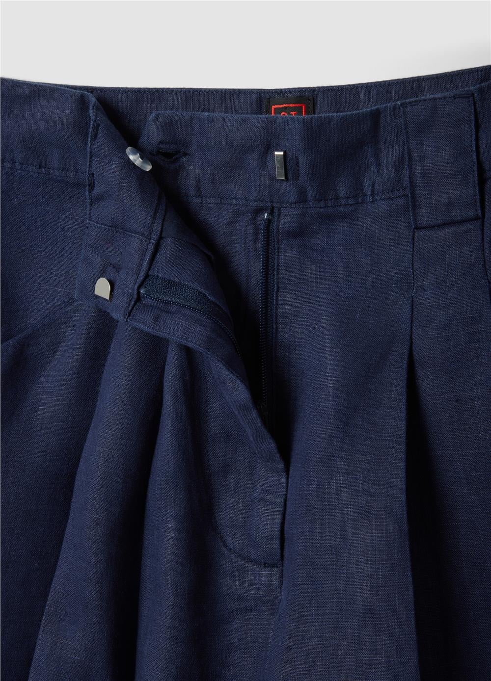 Mavi Keten Regular Fit Şort