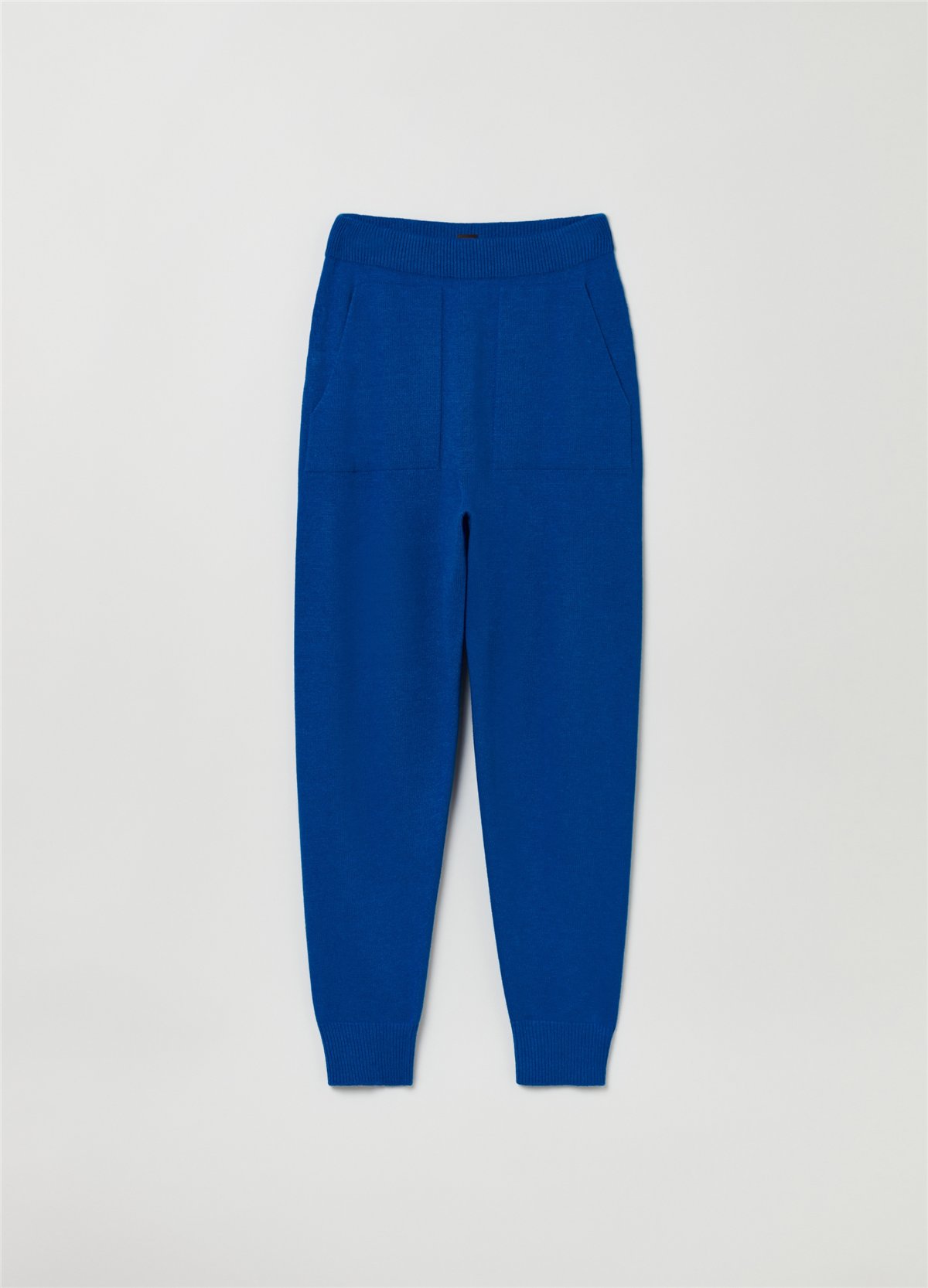 Merinos Yünü Ve Kaşmir Mavi Jogger Pantolon