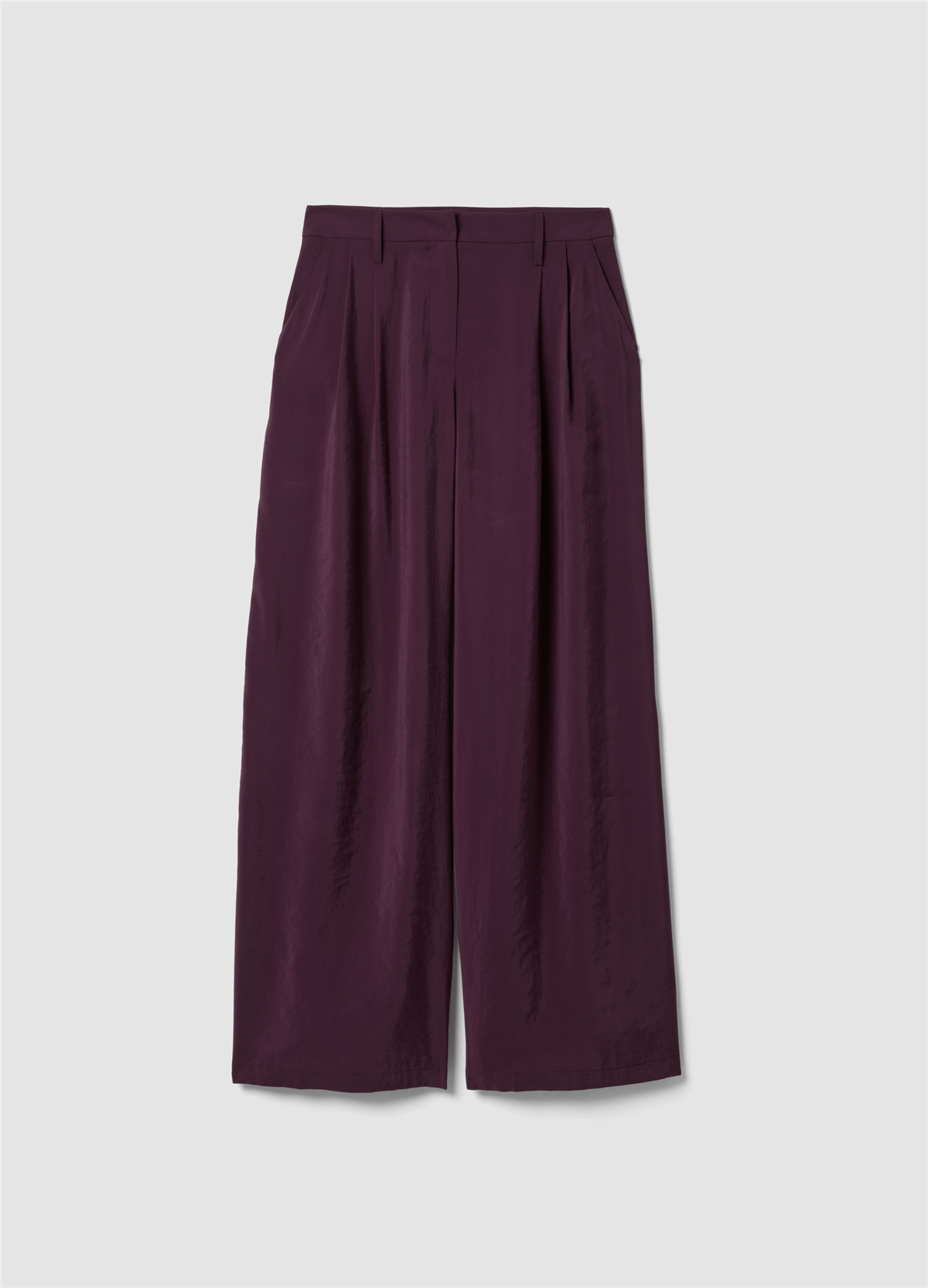 Modal Karışım Mor Bol Paça Pantolon