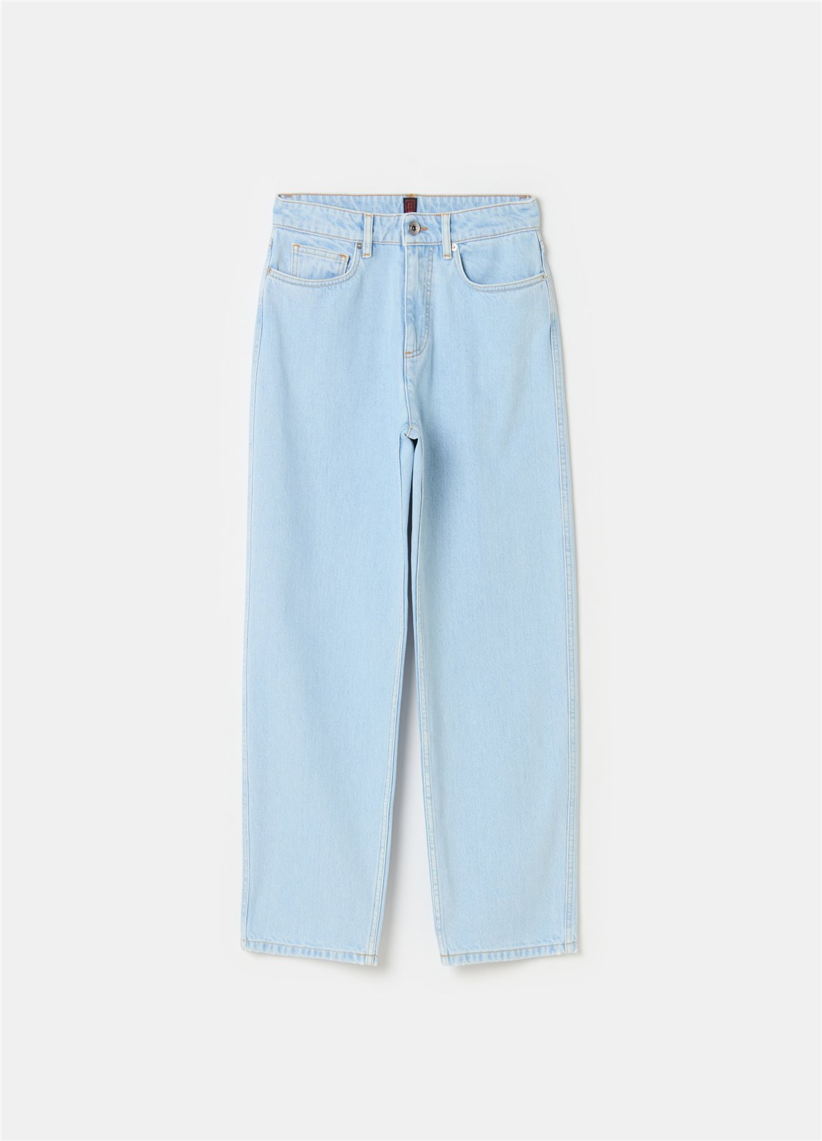 Mum-Fit Kısa Paça Açık Mavi Kot Pantolon