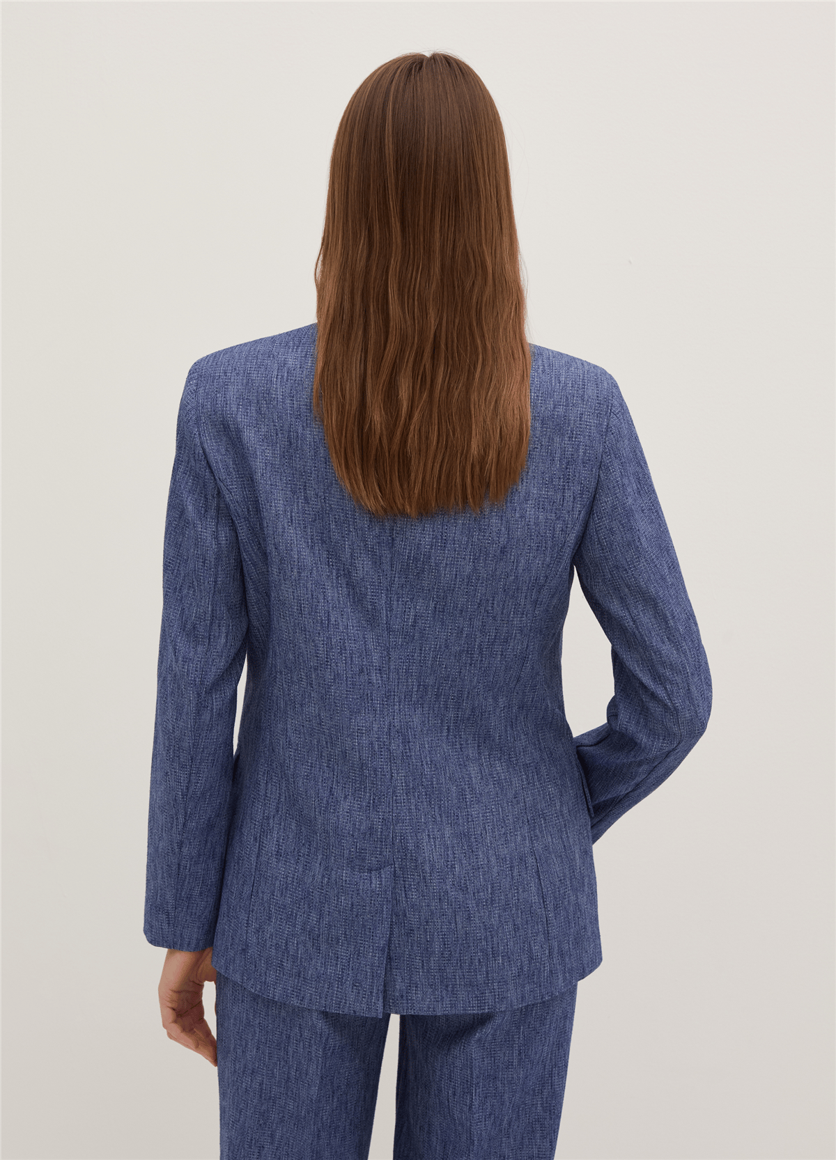 Nattè Dokulu Mavi Tek Düğmeli Blazer