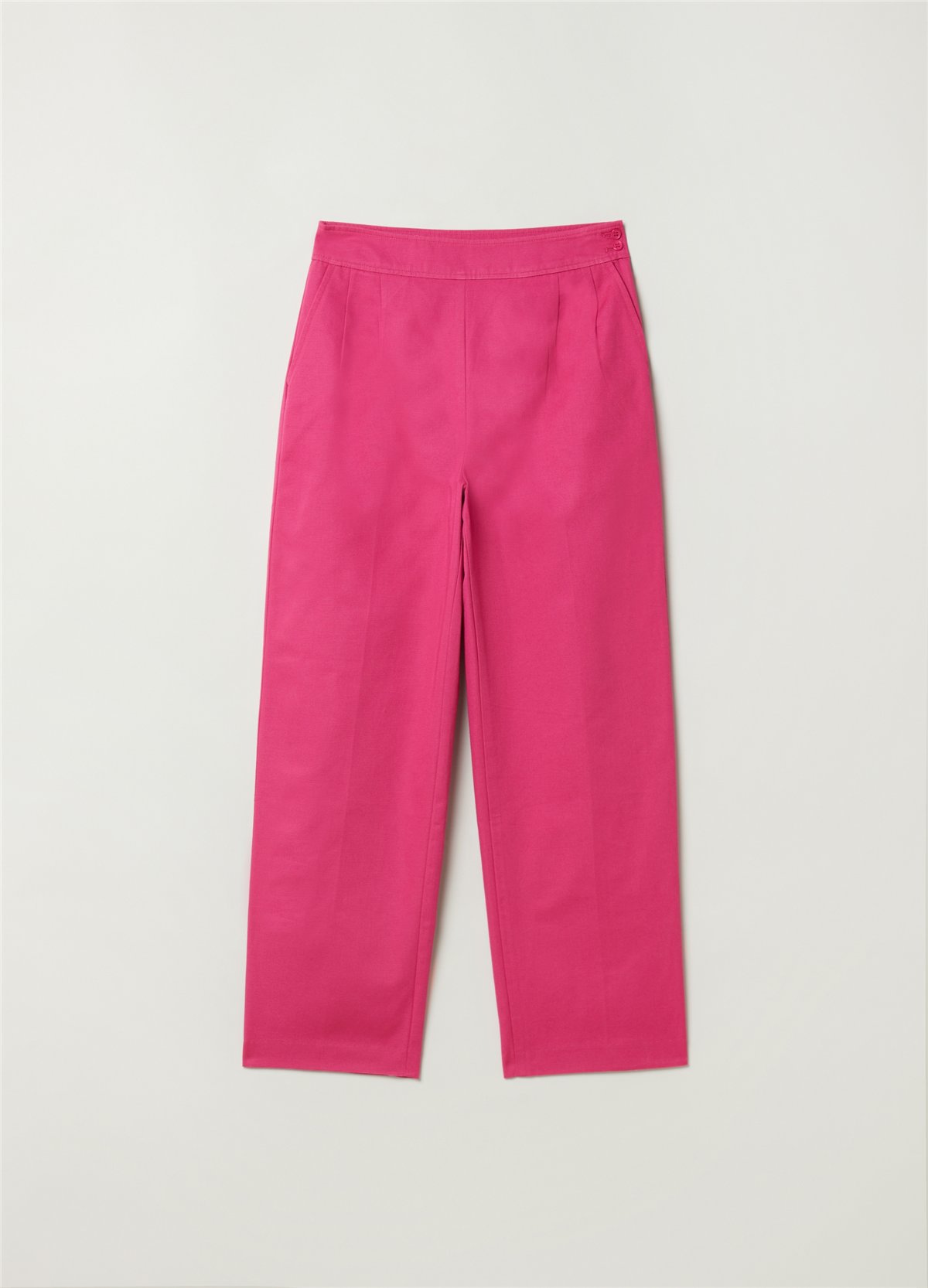 Ottoman Kumaşından Düz Kesim Pembe Pantolon