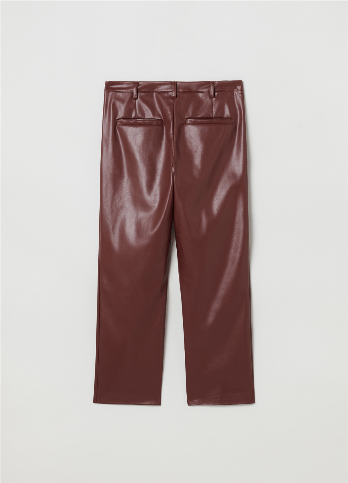 Parlak Görünümlü Bordo Carrot-Fit Pantolon
