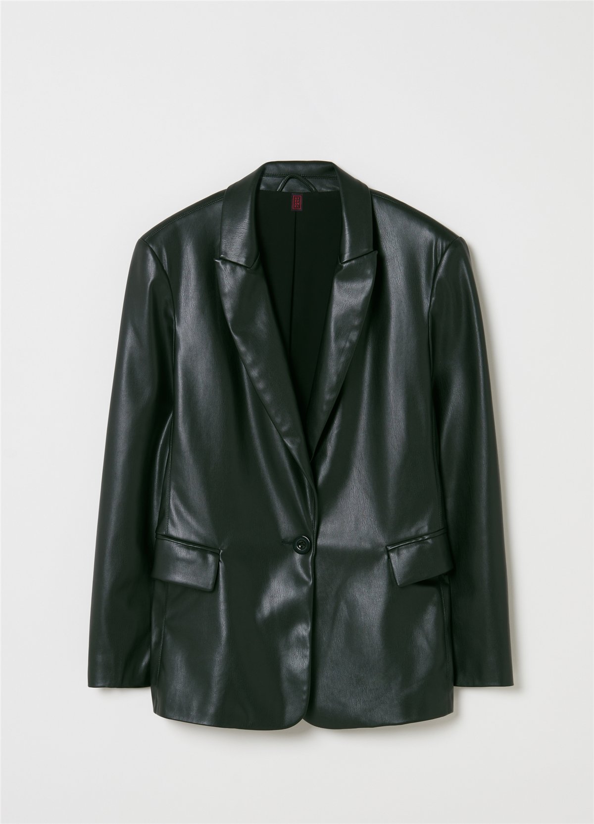 Parlak Görünümlü Siyah Blazer Ceket