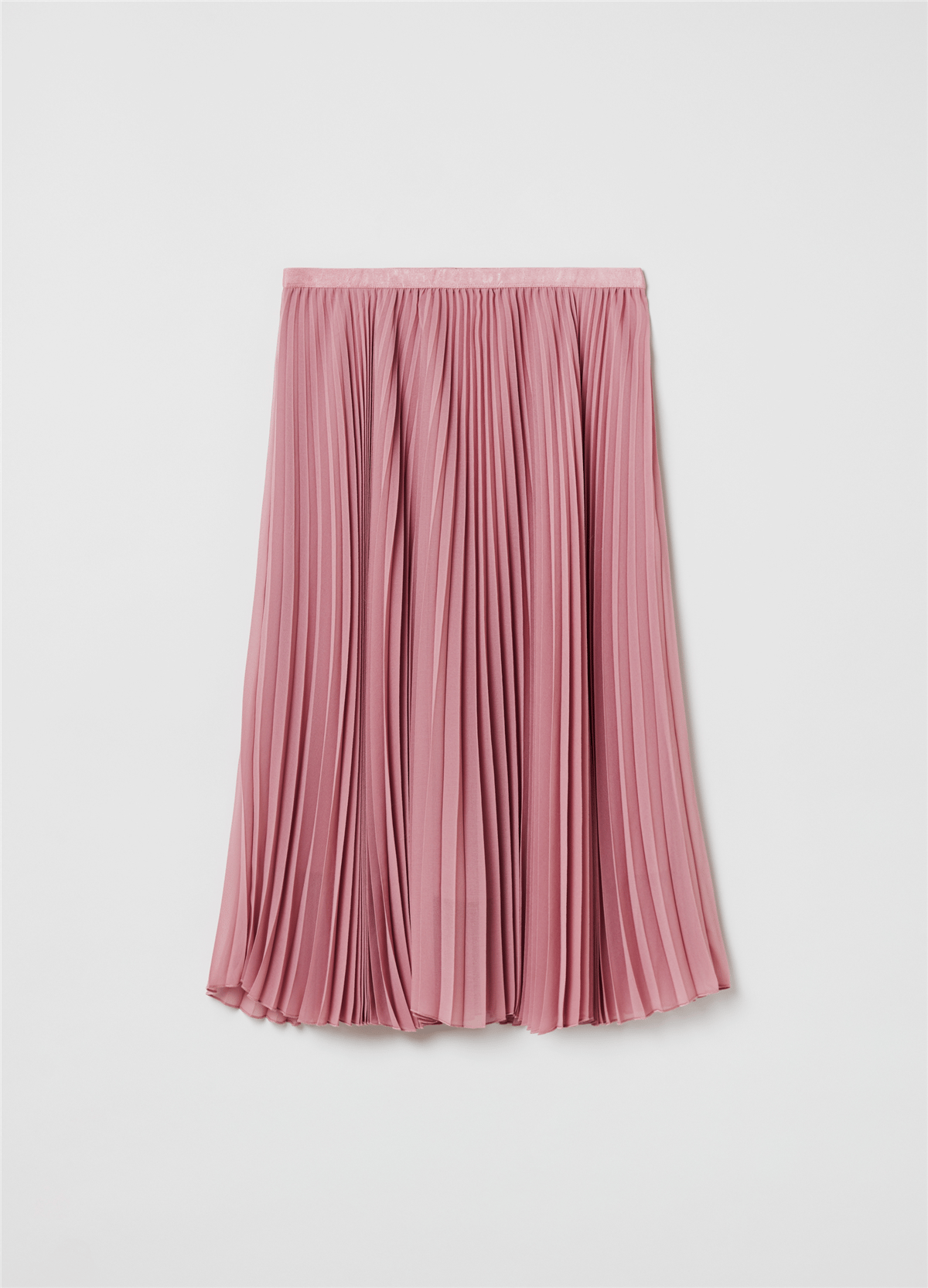 Pileli Pembe Georgette Etek