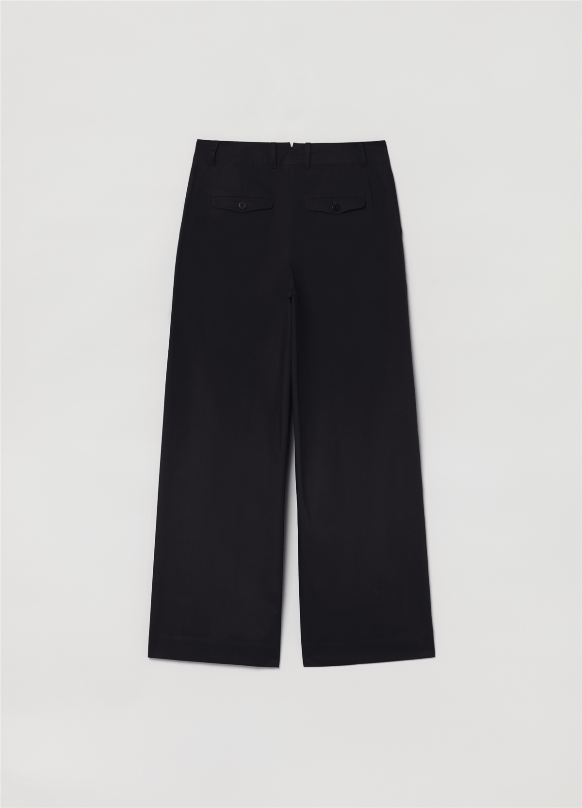 Poplin Bol Paçalı Siyah Pantolon