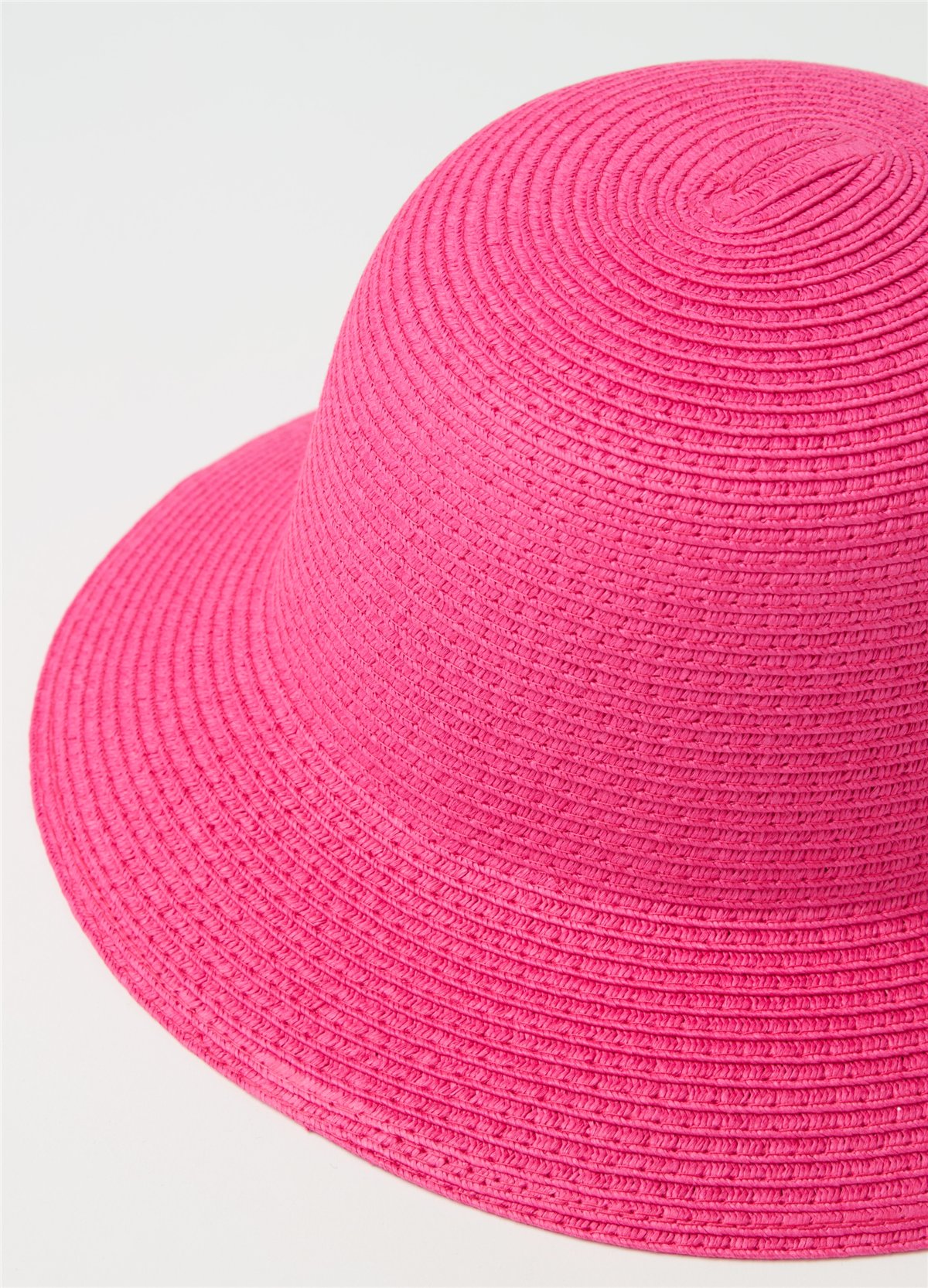 Raffia Cloche Pembe Şapka