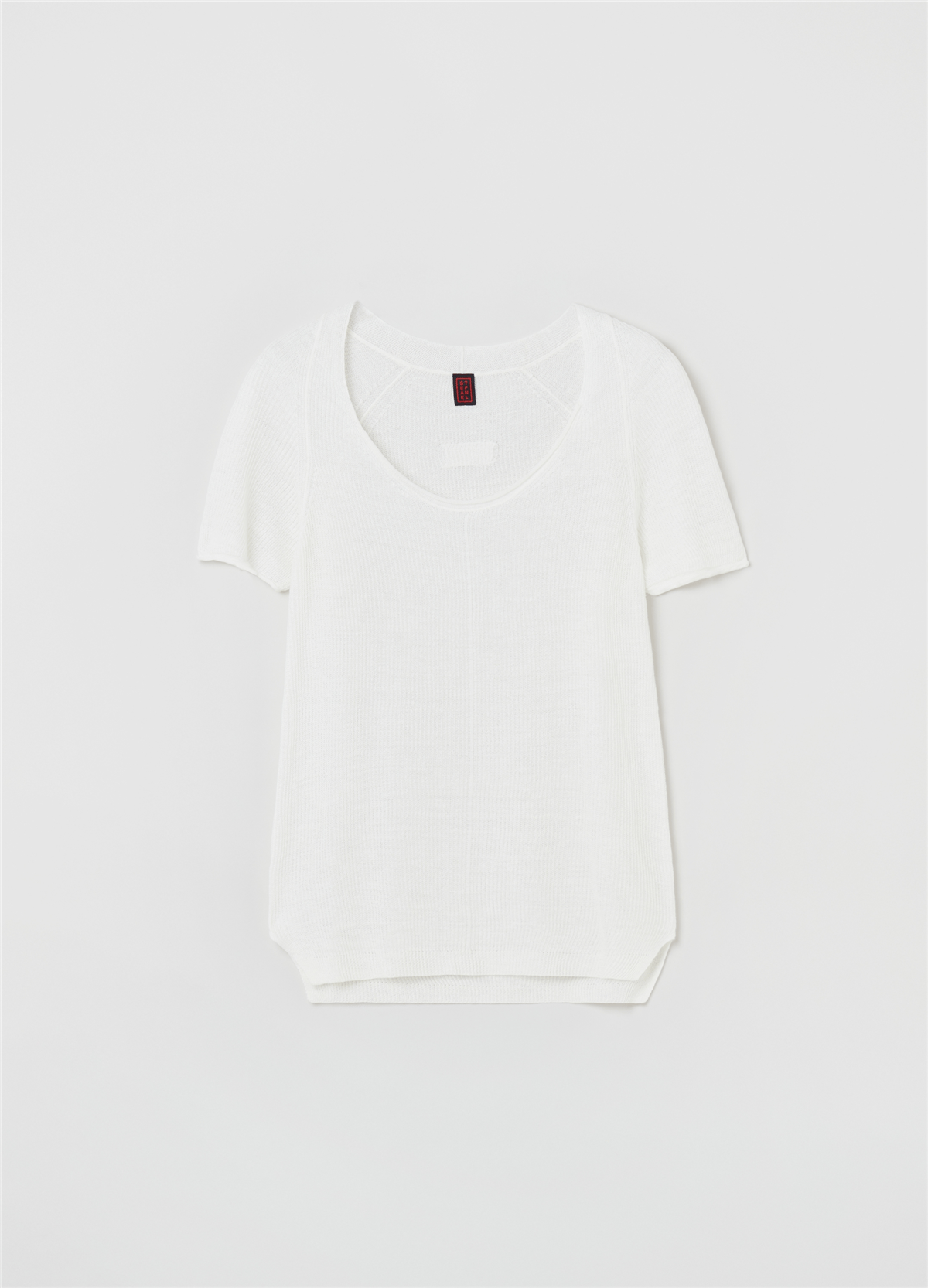 Reglan Kollu Keten Beyaz Tişört