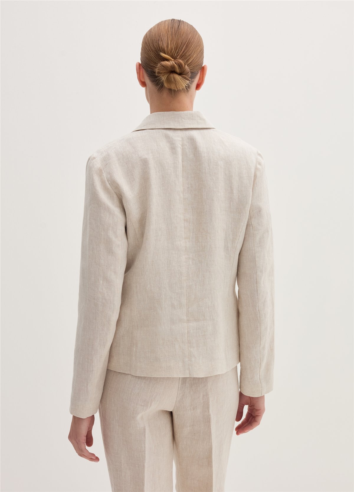 Regular Kesim Düğmeli Bej Blazer Ceket