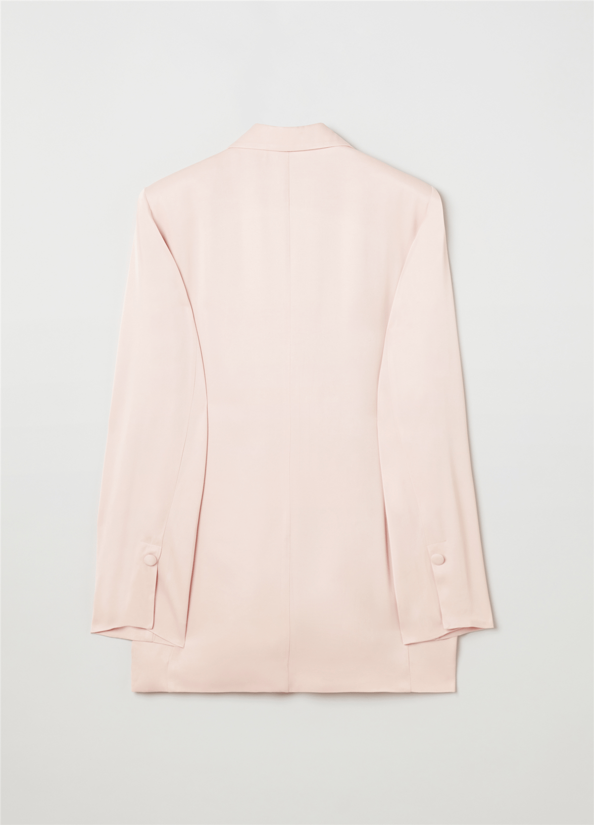Saten Kruvaze Pudra Blazer