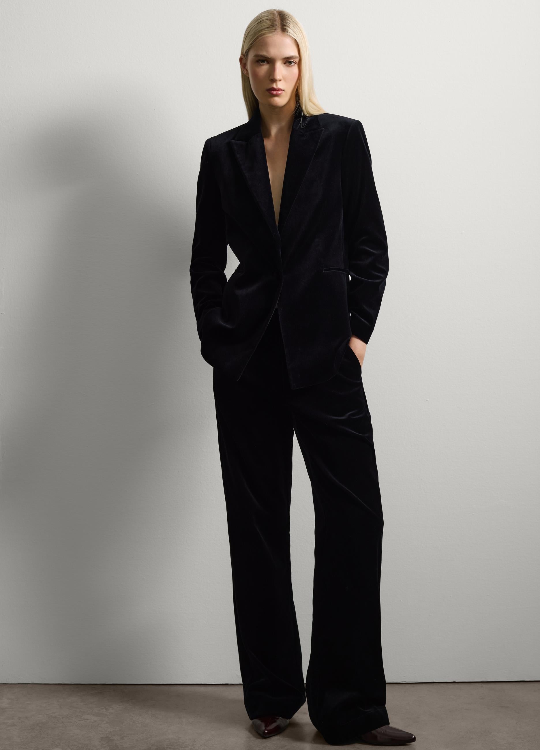 Siyah Pamuklu Blazer