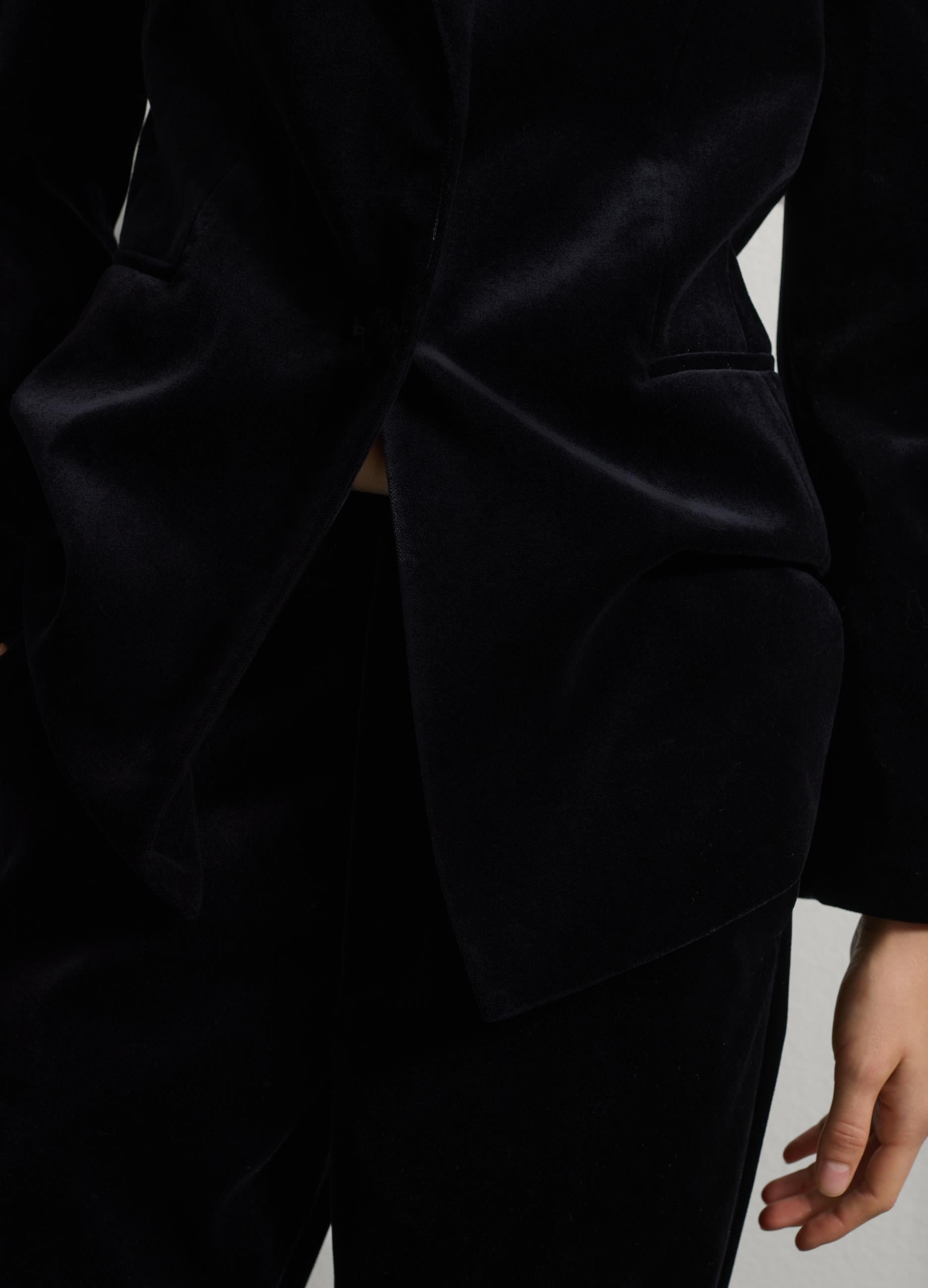 Siyah Pamuklu Blazer