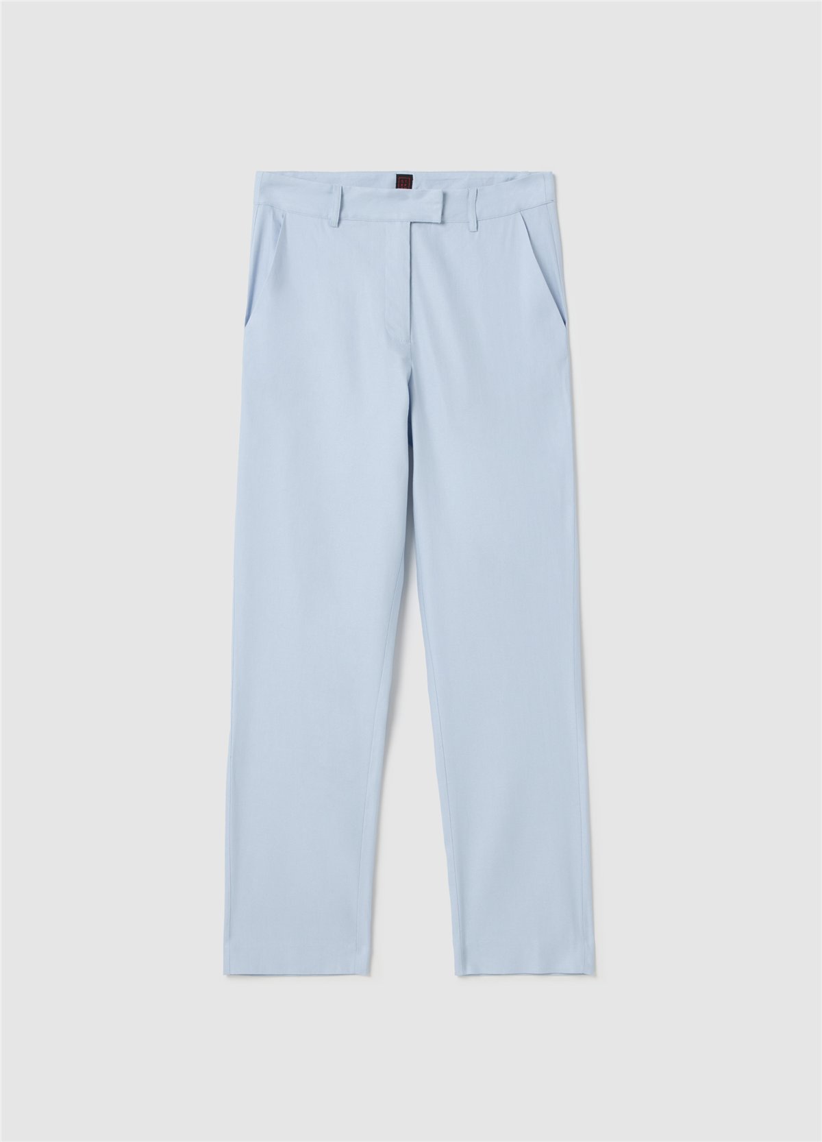 Stretch Keten ve Viskon Mavi Slim Fit Pantolon