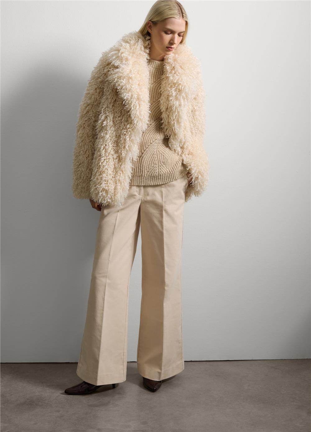 Suni Kürk Bej Ceket