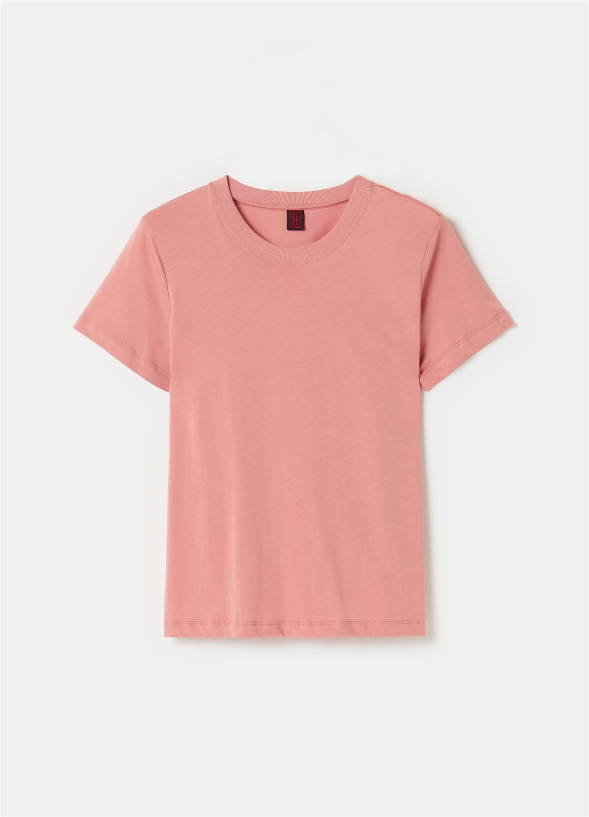 Supima Pamuklu Jarse Pembe Tişört