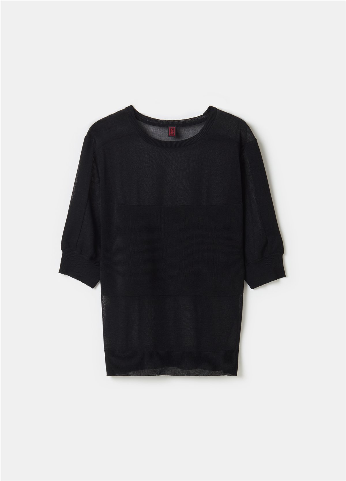 Transparan Görünümlü Oversize Siyah Bluz
