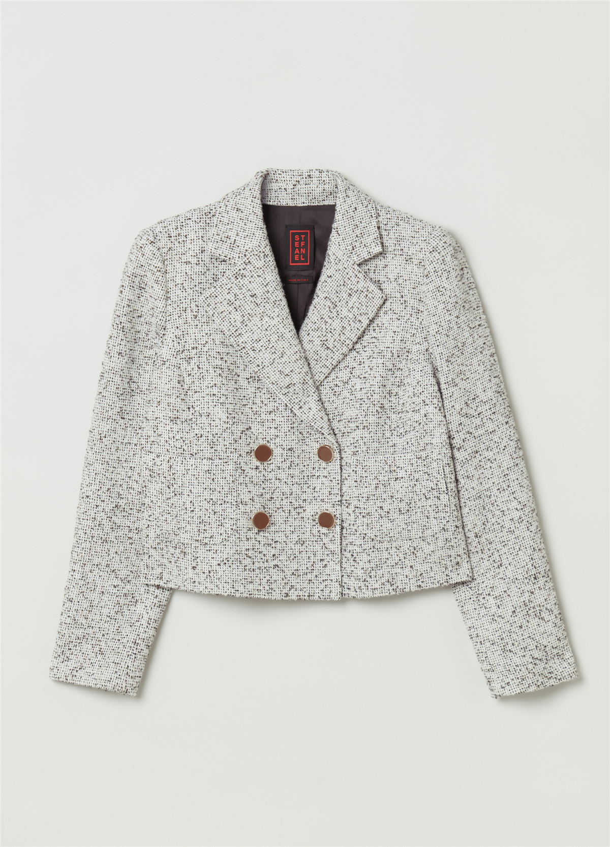 Tüvit Beyaz Kruvaze Blazer