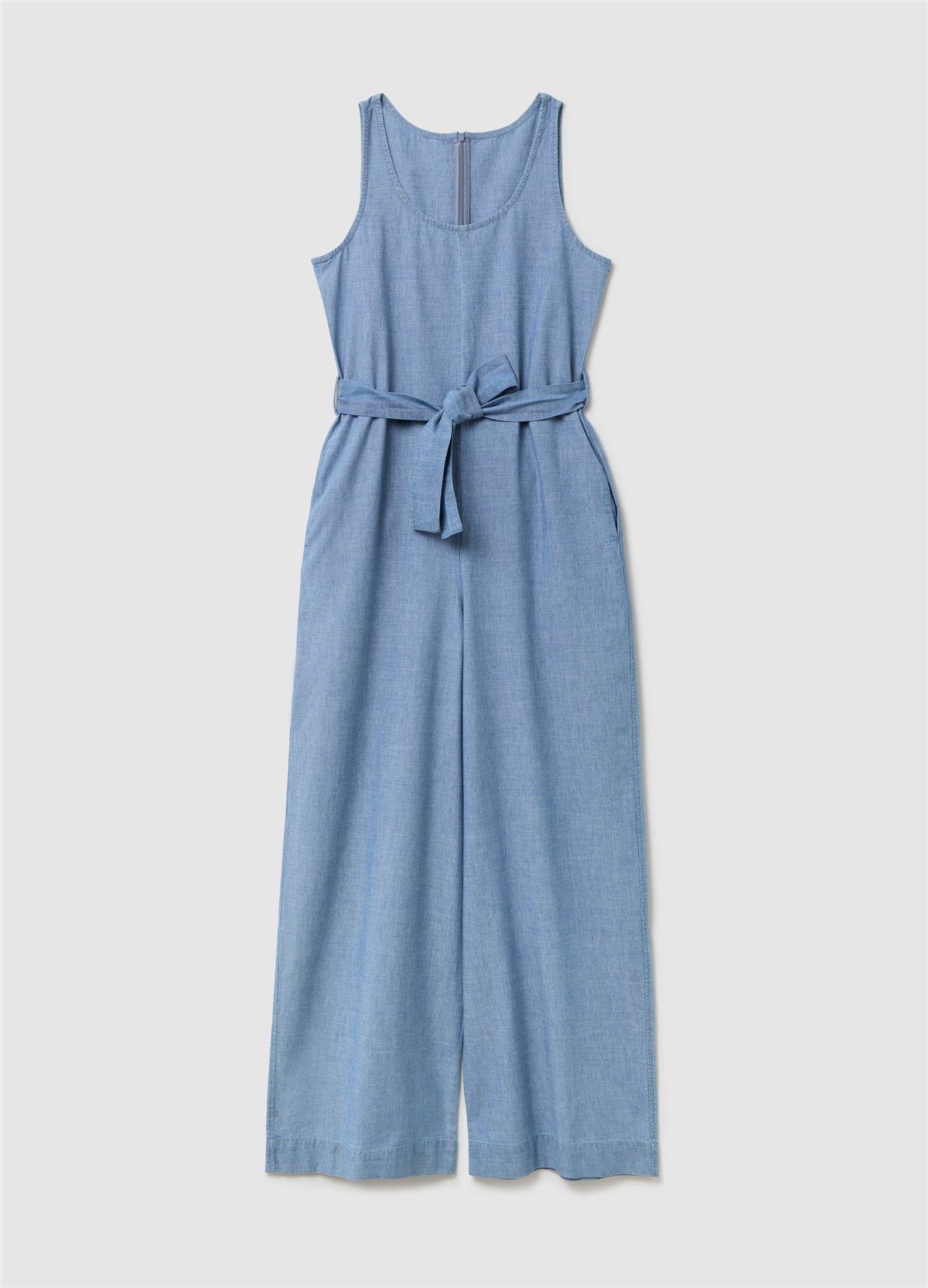 Uzun Akışkan Denim Tulum