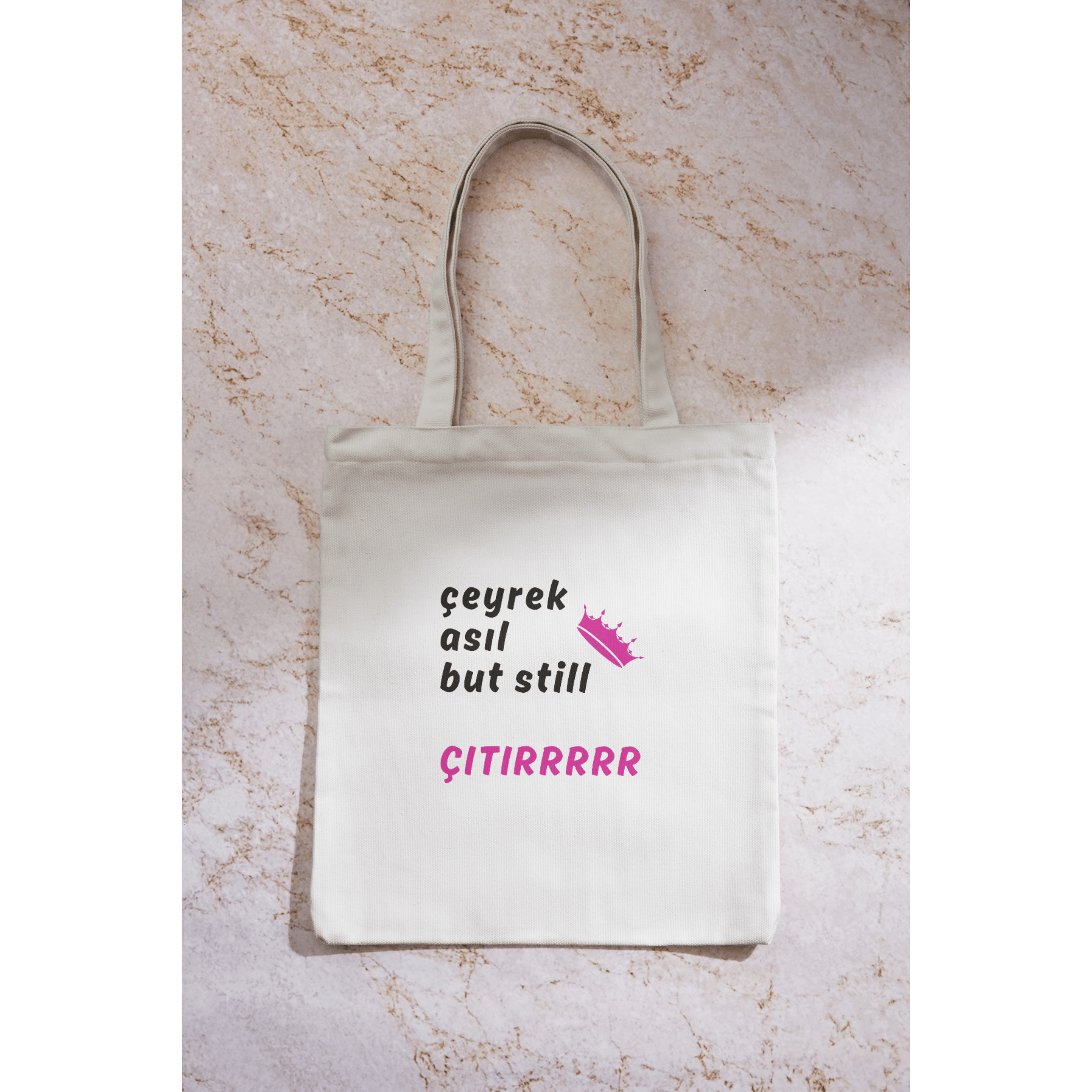 Kadın Doğum Günü Kutlama Mutlu Yıllar Özel Gün Hediyelik Kırık Beyaz Özel Tasarım Keten Bez Çanta