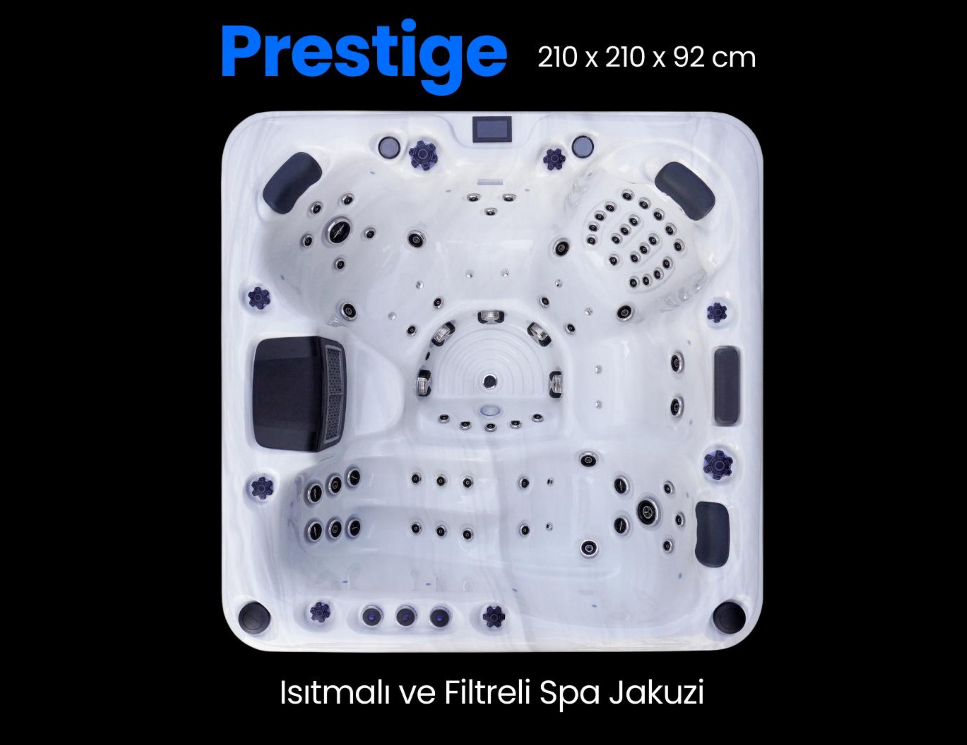 210 x 210 x 92 CM ISITMALI SPA JAKUZİ
