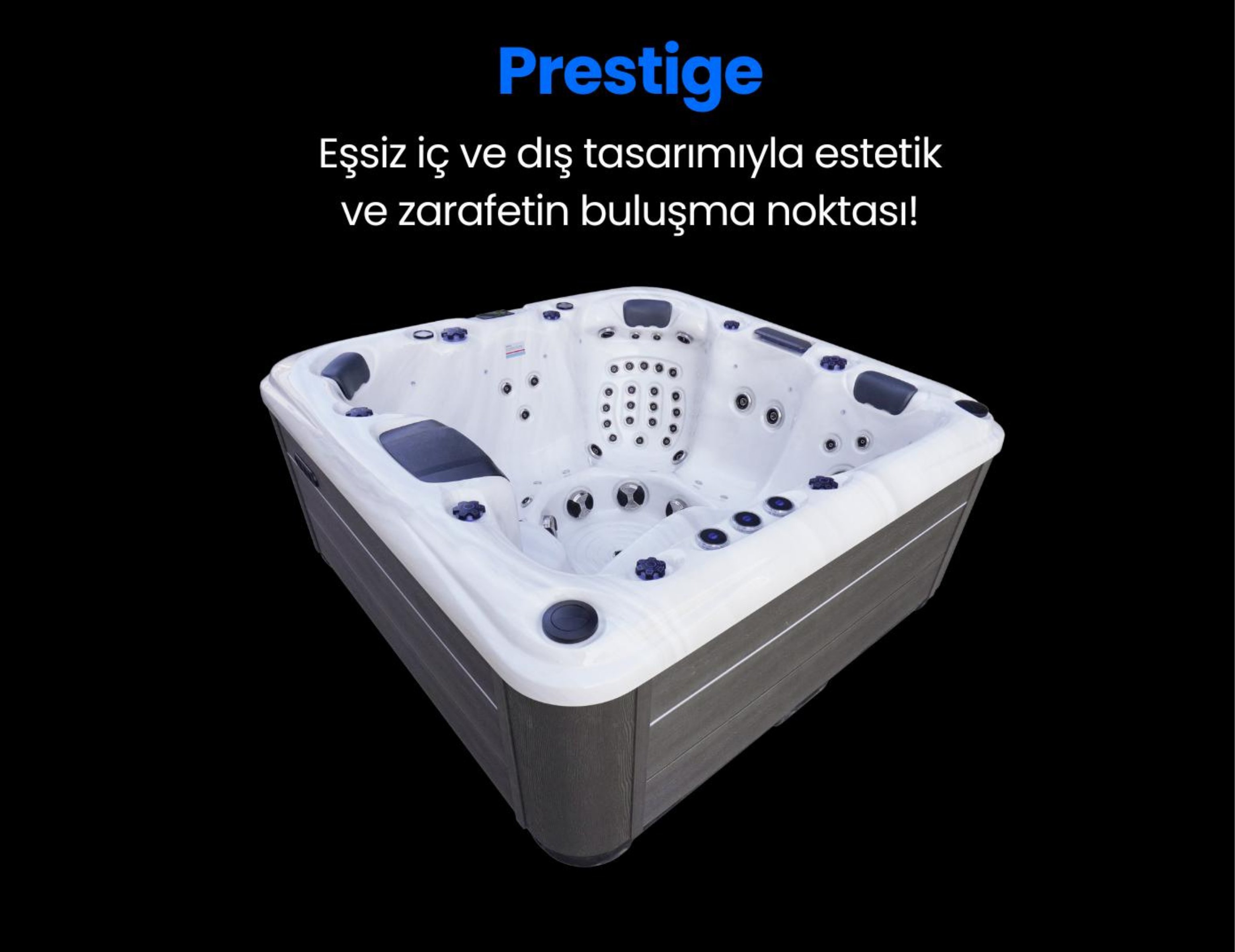 210 x 210 x 92 CM ISITMALI SPA JAKUZİ