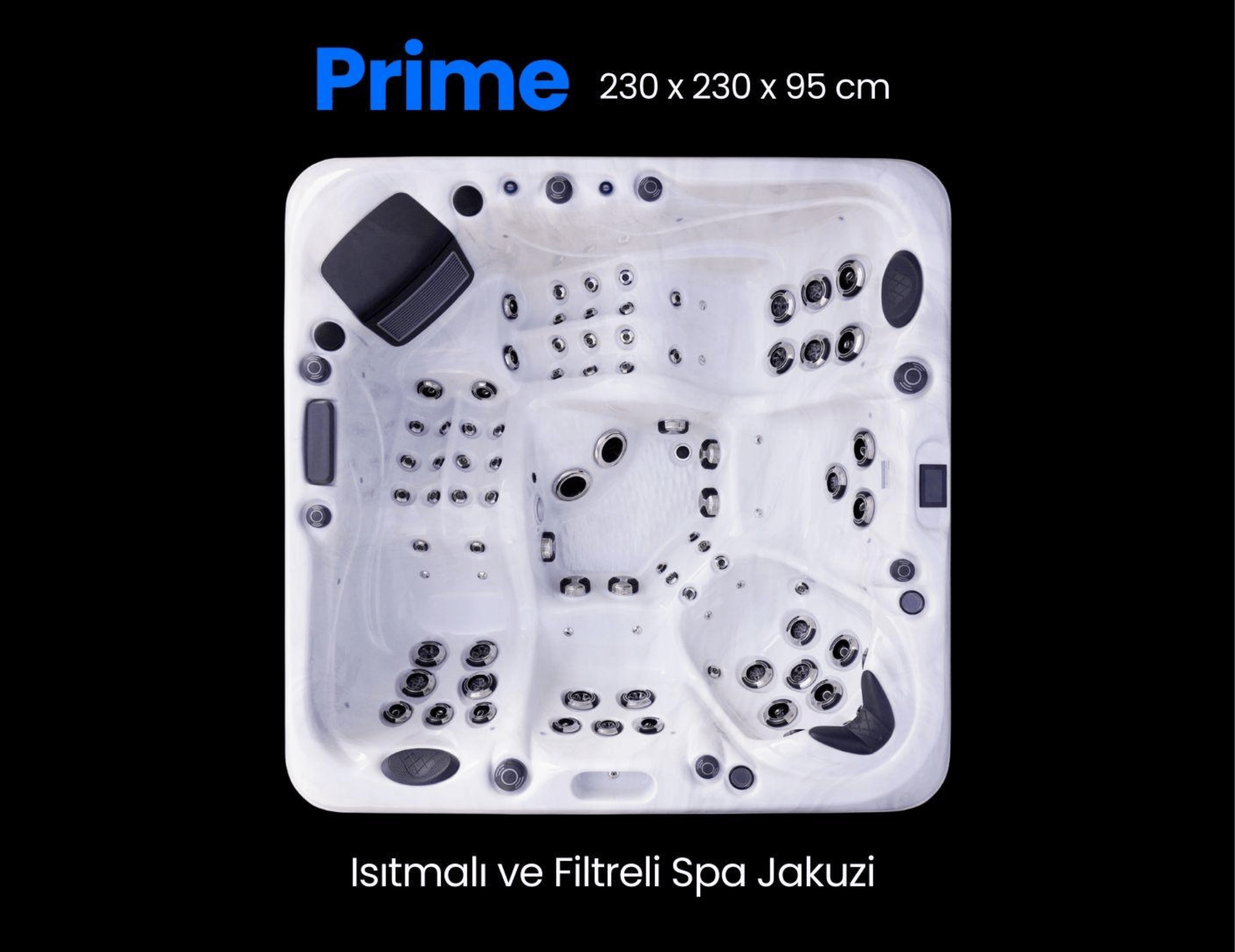 230 x 230 x 95 CM ISITMALI SPA JAKUZİ