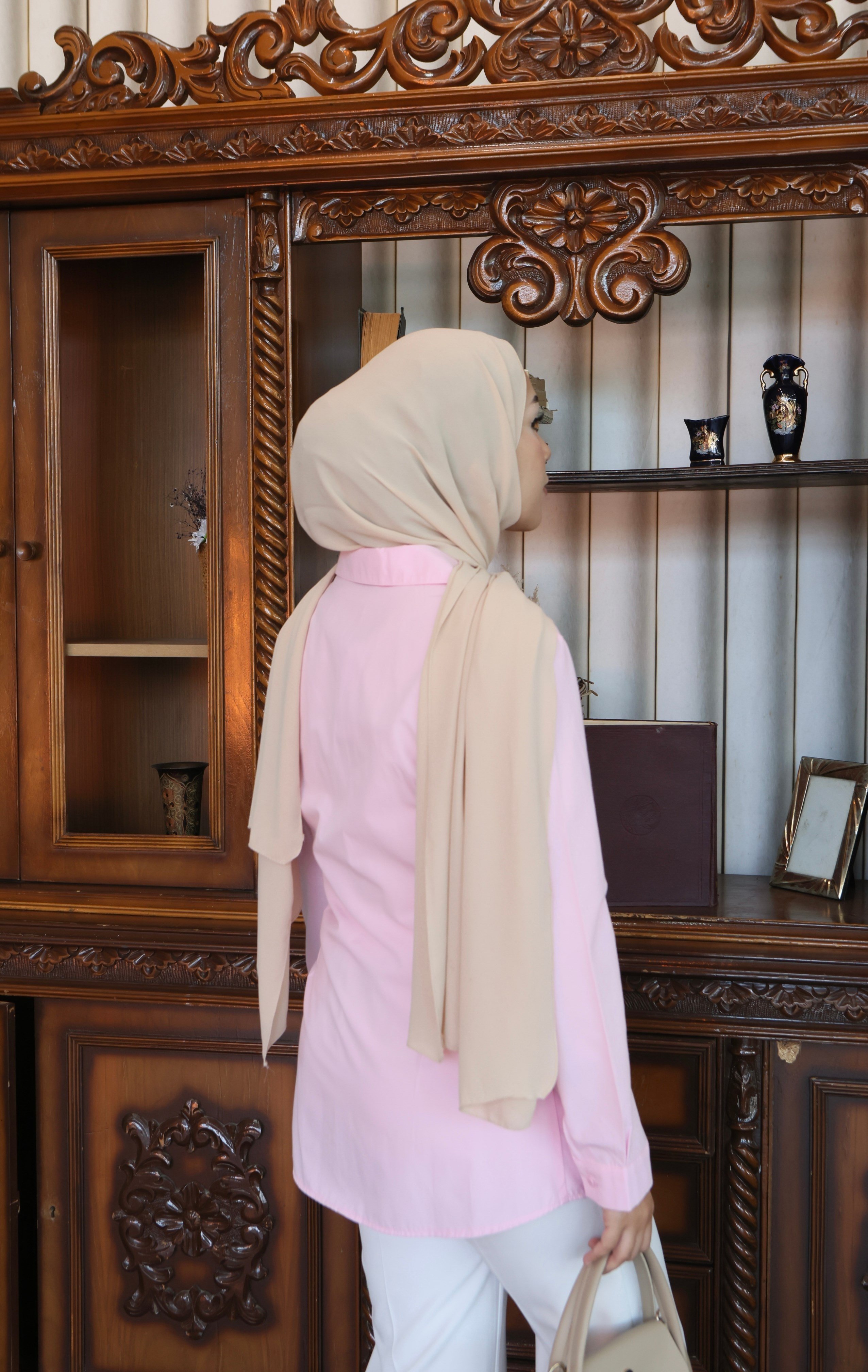 Kruvaze Bağlamalı Poplin Gömlek - Pembe