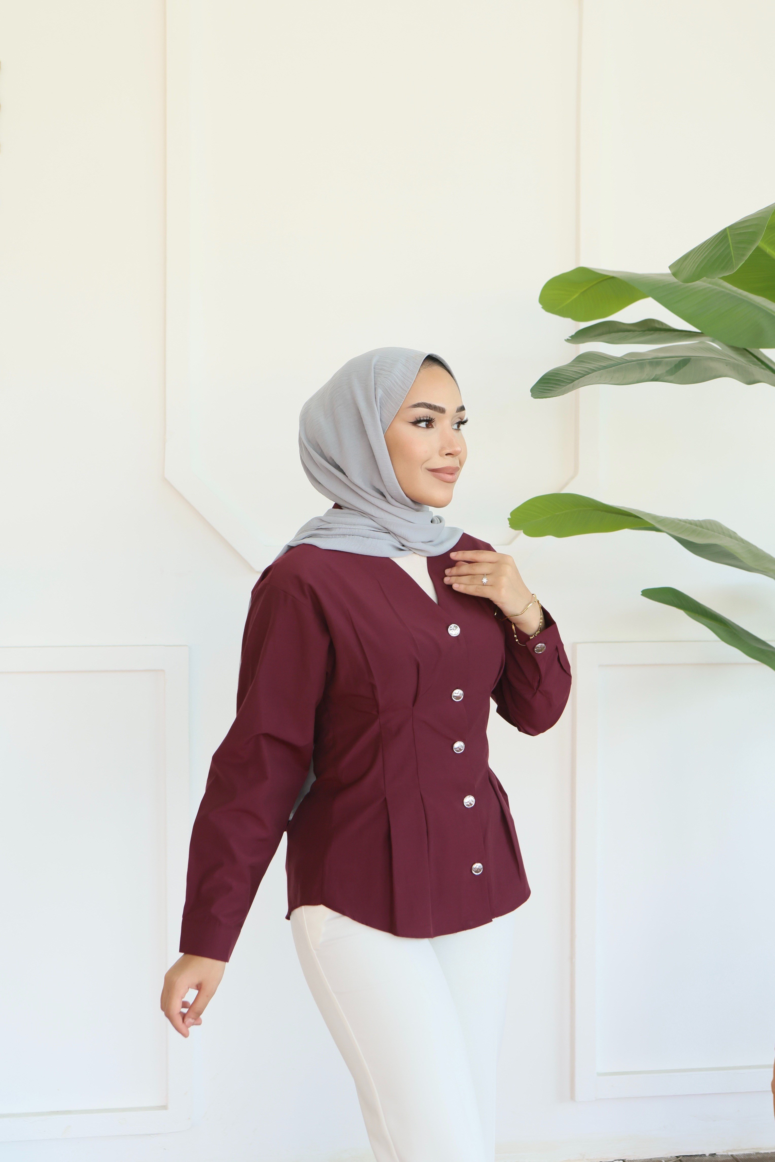 Peplum Bel Oturtmalı Gömlek