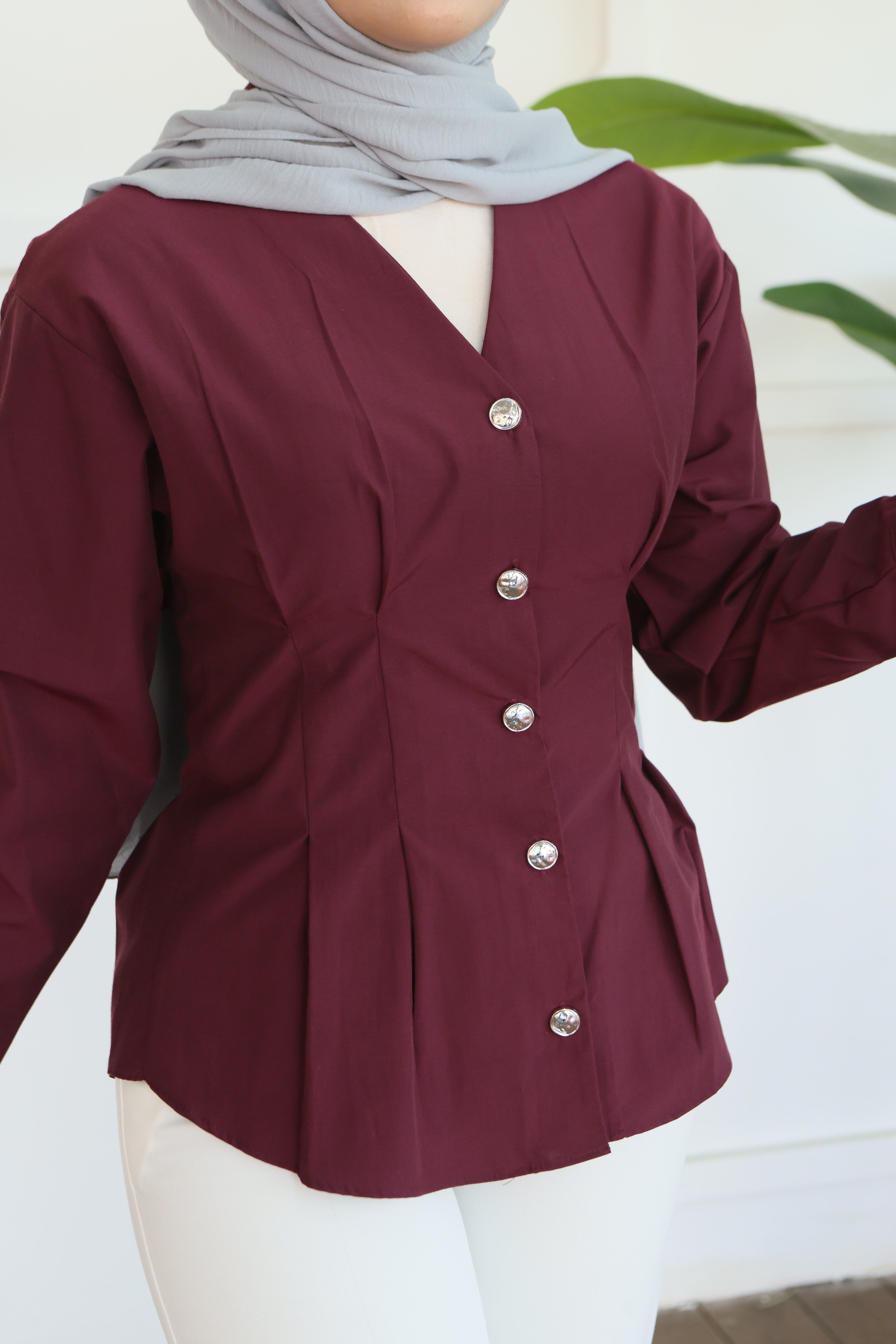 Peplum Bel Oturtmalı Gömlek