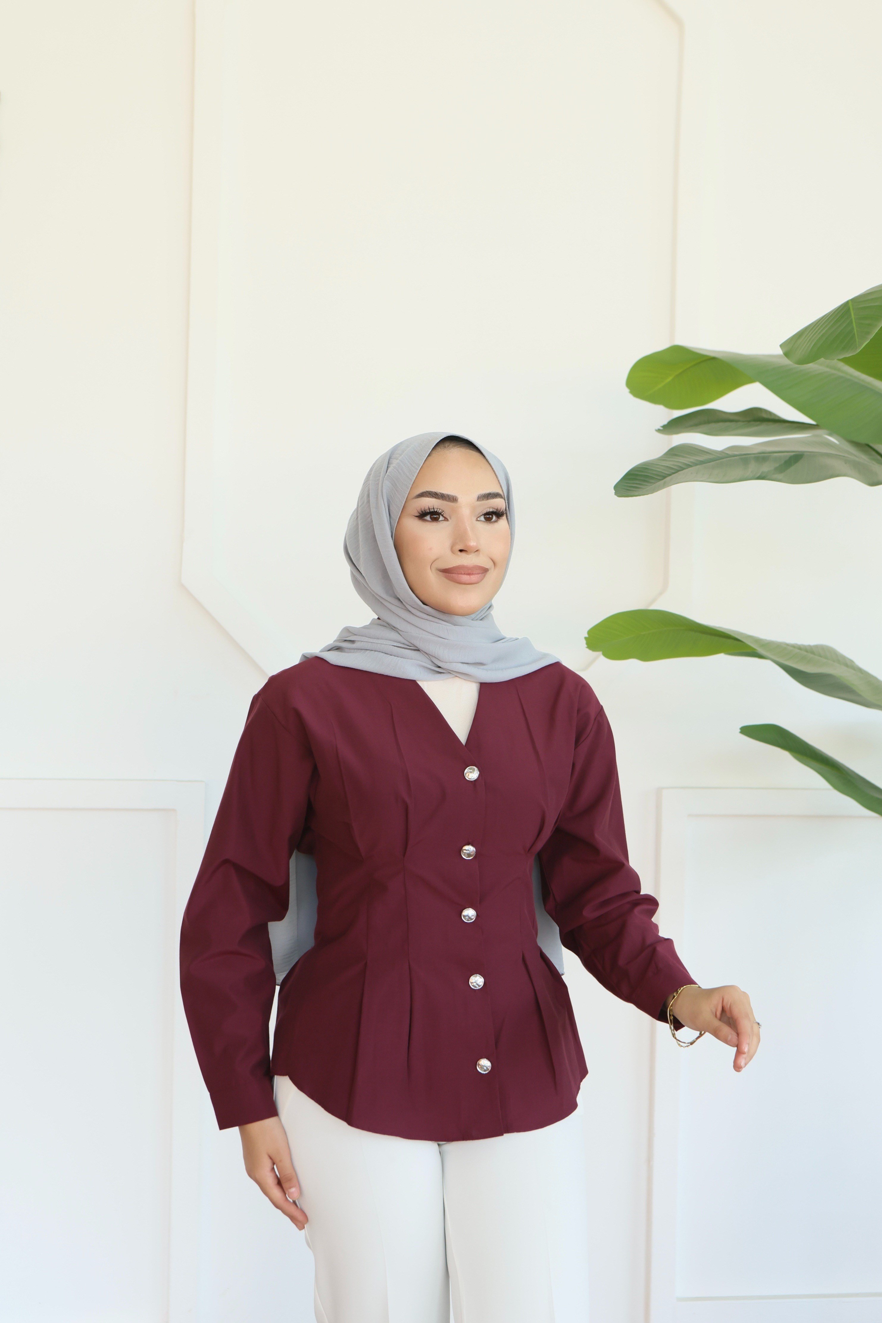 Peplum Bel Oturtmalı Gömlek
