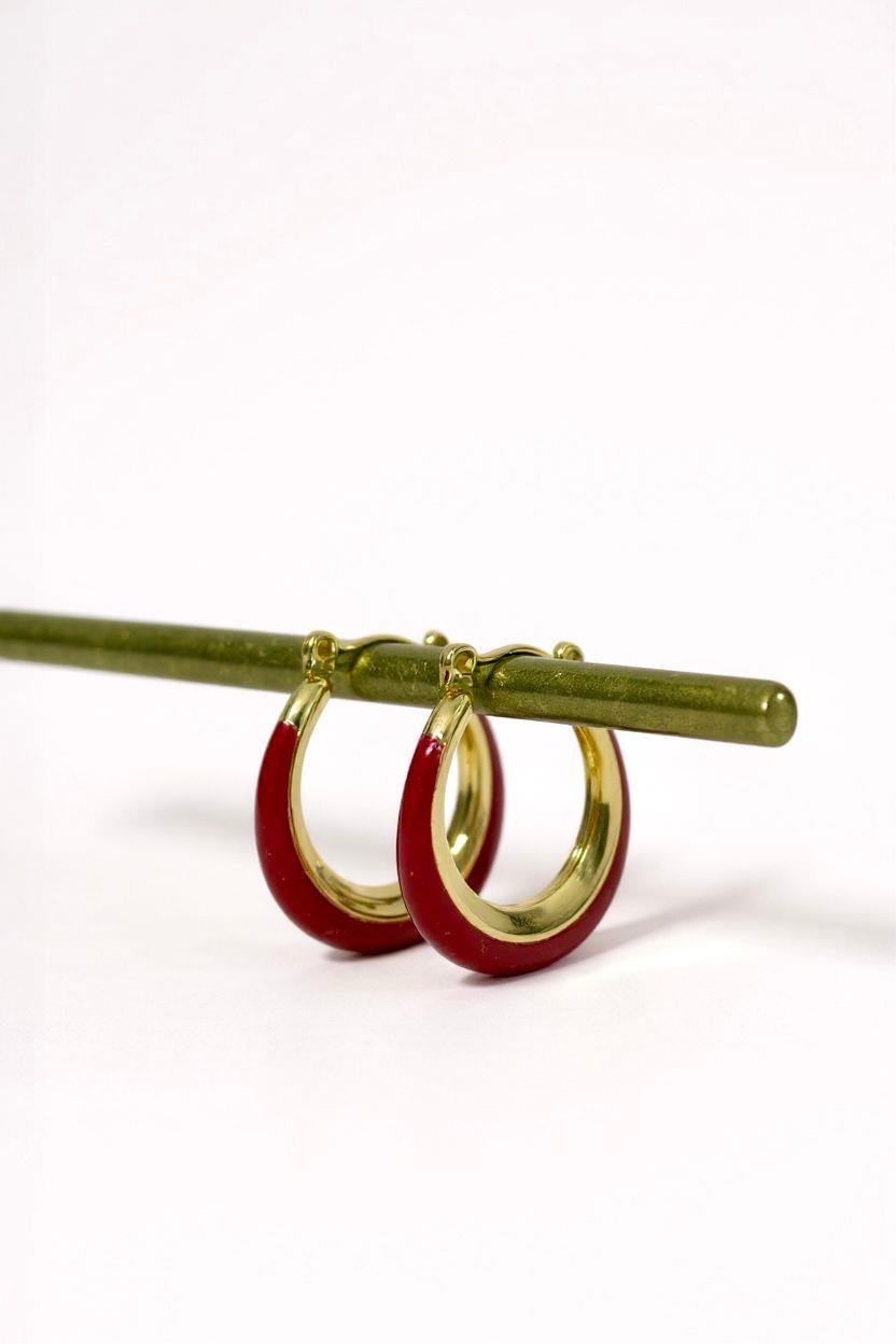 EMAYE KIRMIZI GOLD KÜPE
