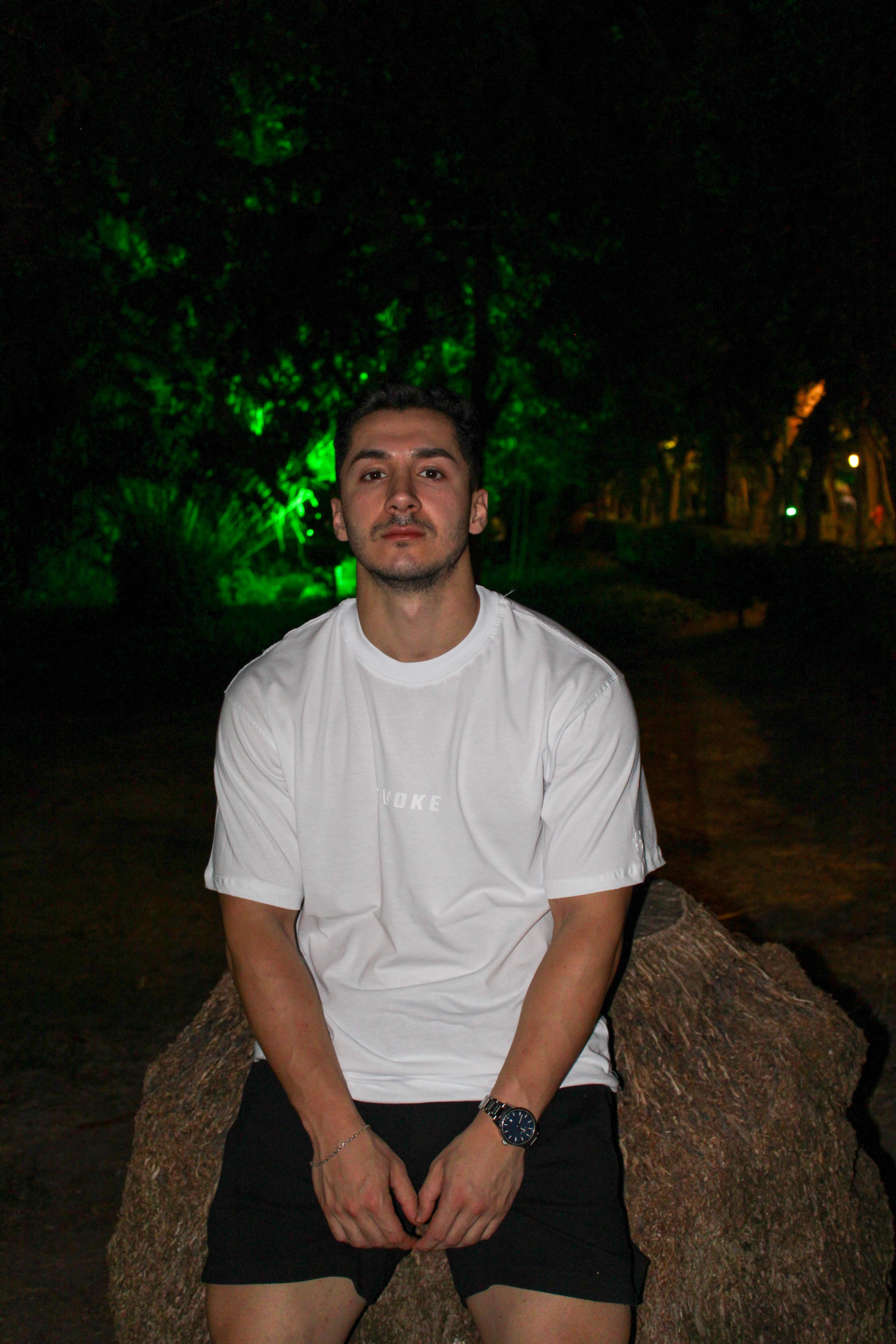 Evoke Logo Rubber Baskı Oversize Erkek T-shirt