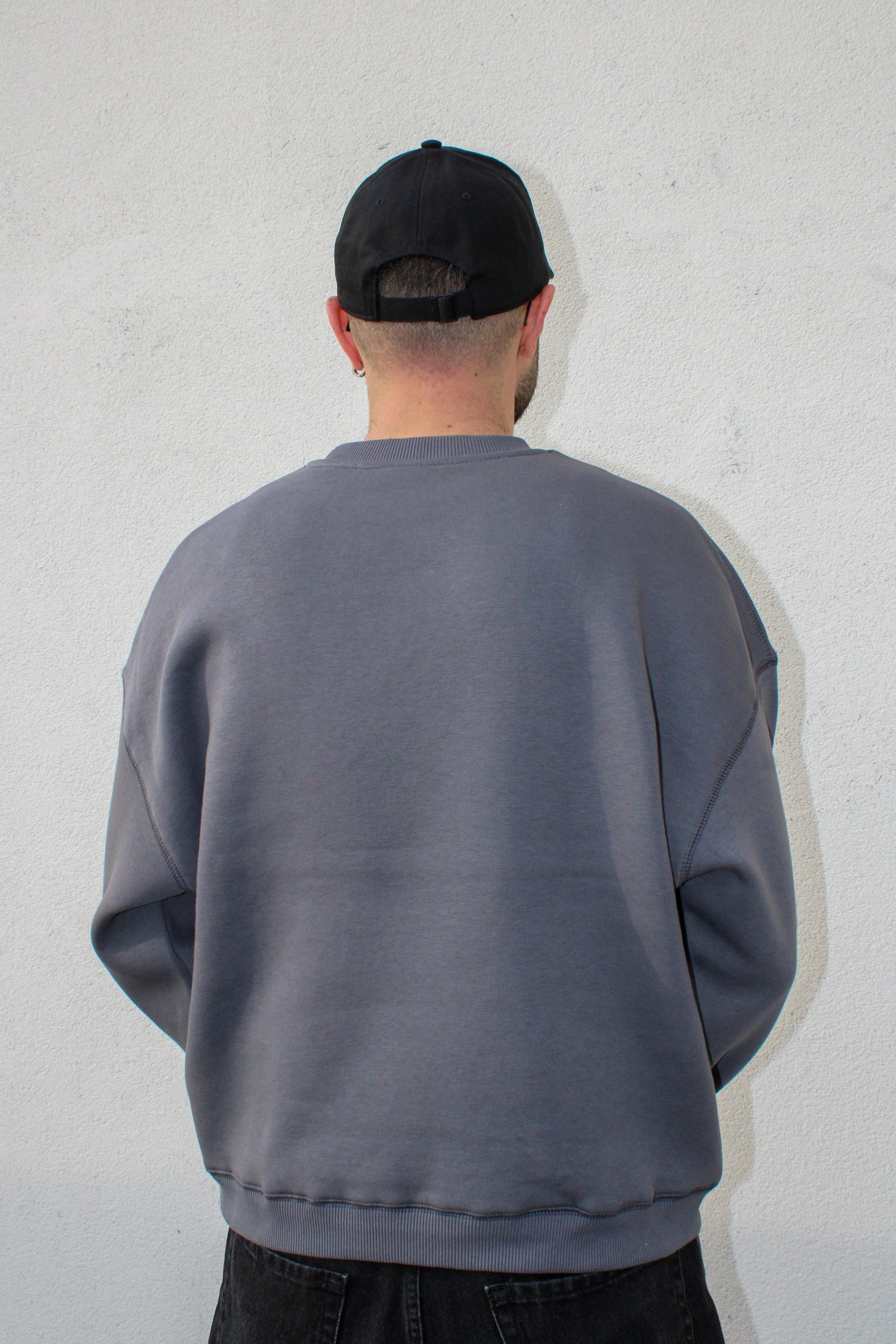 Grafiti Nakış Oversize Erkek Sweat