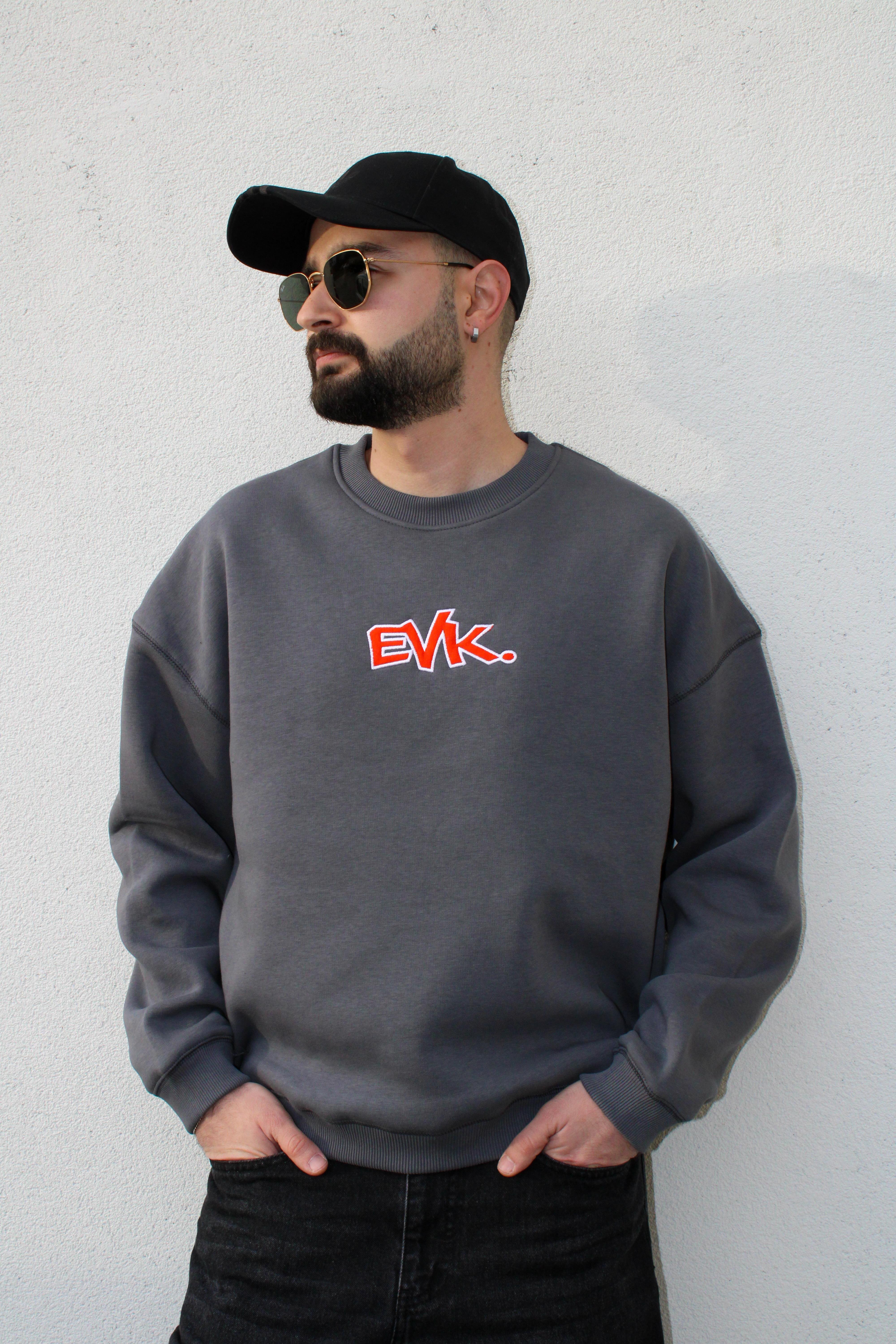 Grafiti Nakış Oversize Erkek Sweat