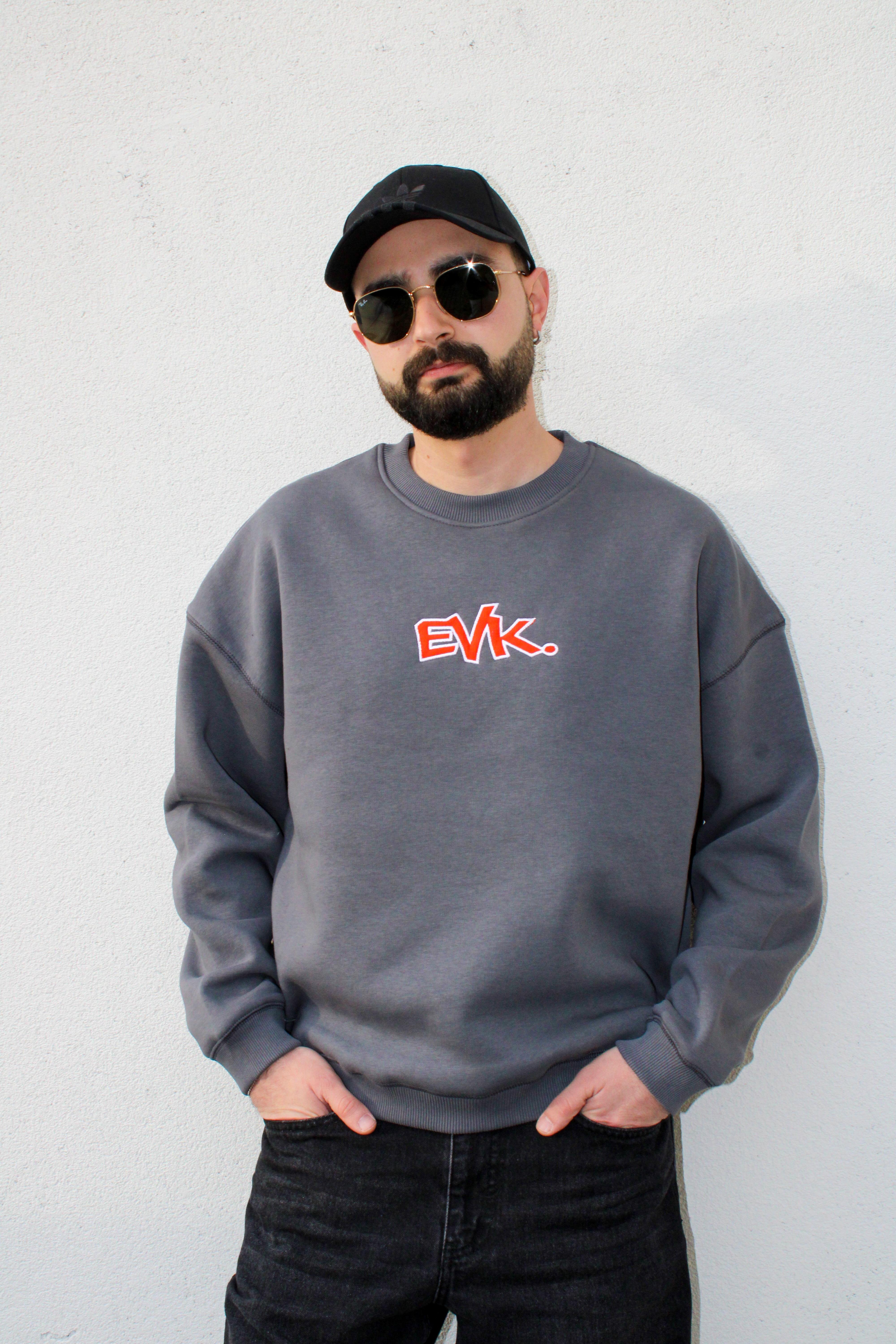 Grafiti Nakış Oversize Erkek Sweat