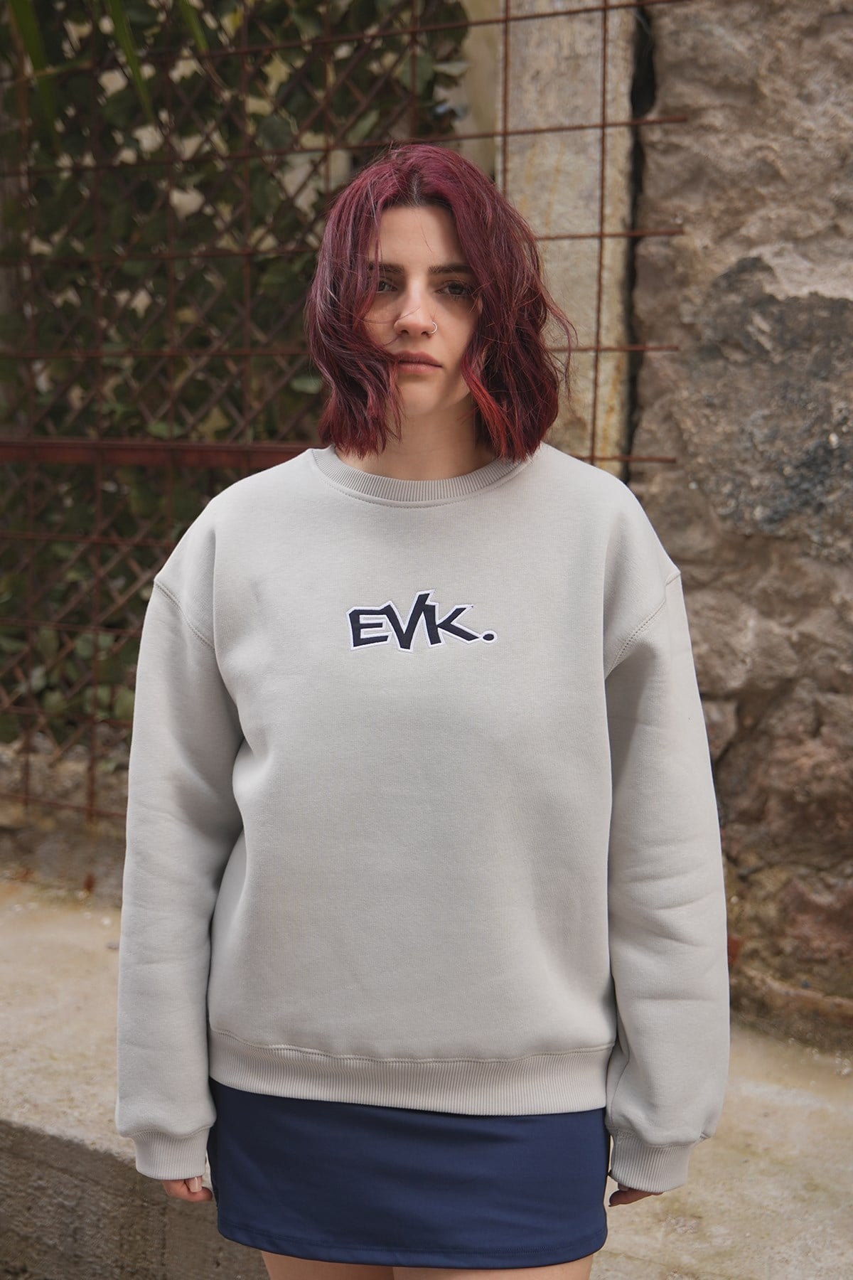 Grafiti Nakış Oversize Kadın Sweat