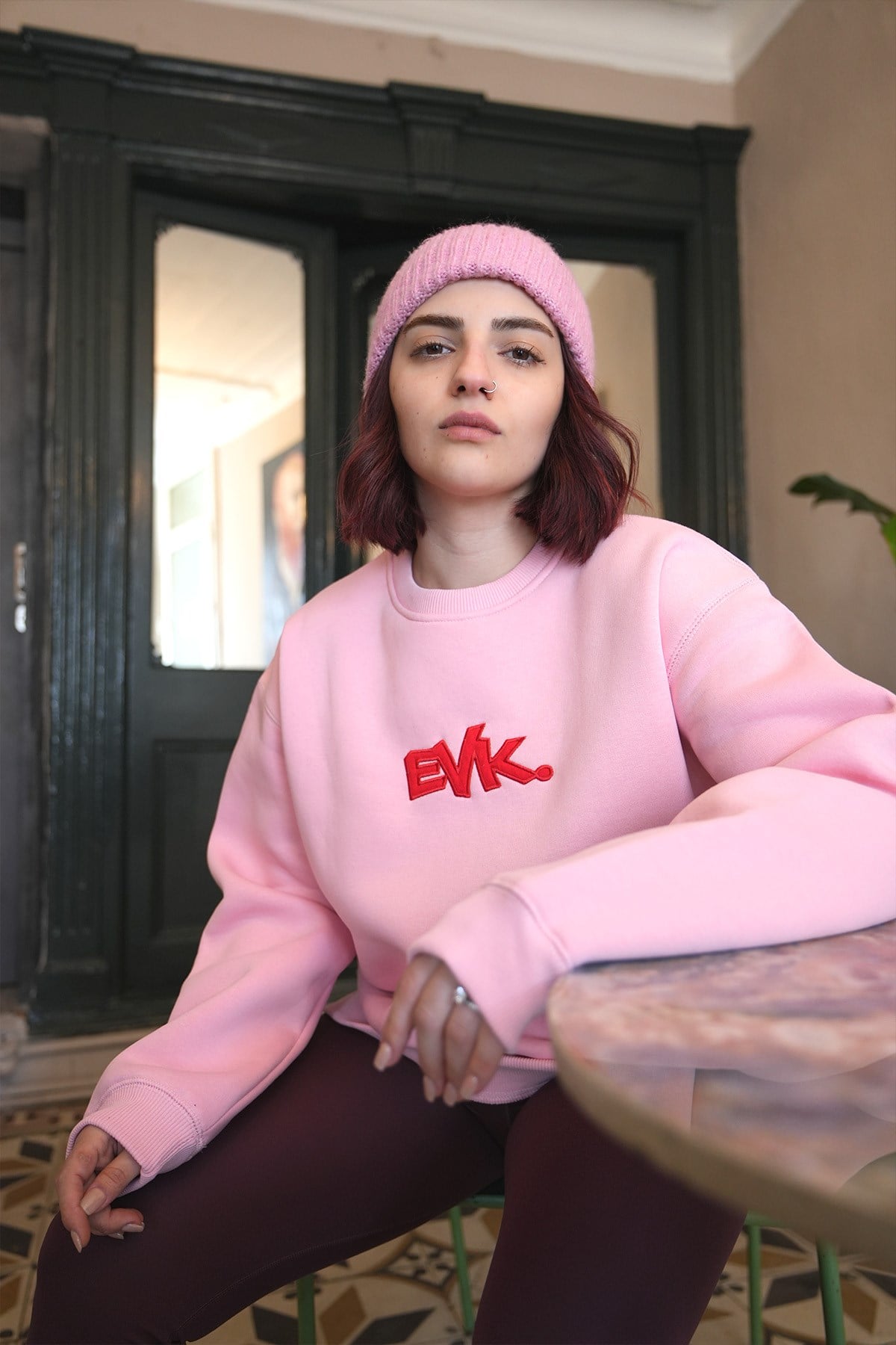 Grafiti Nakış Oversize Kadın Sweat