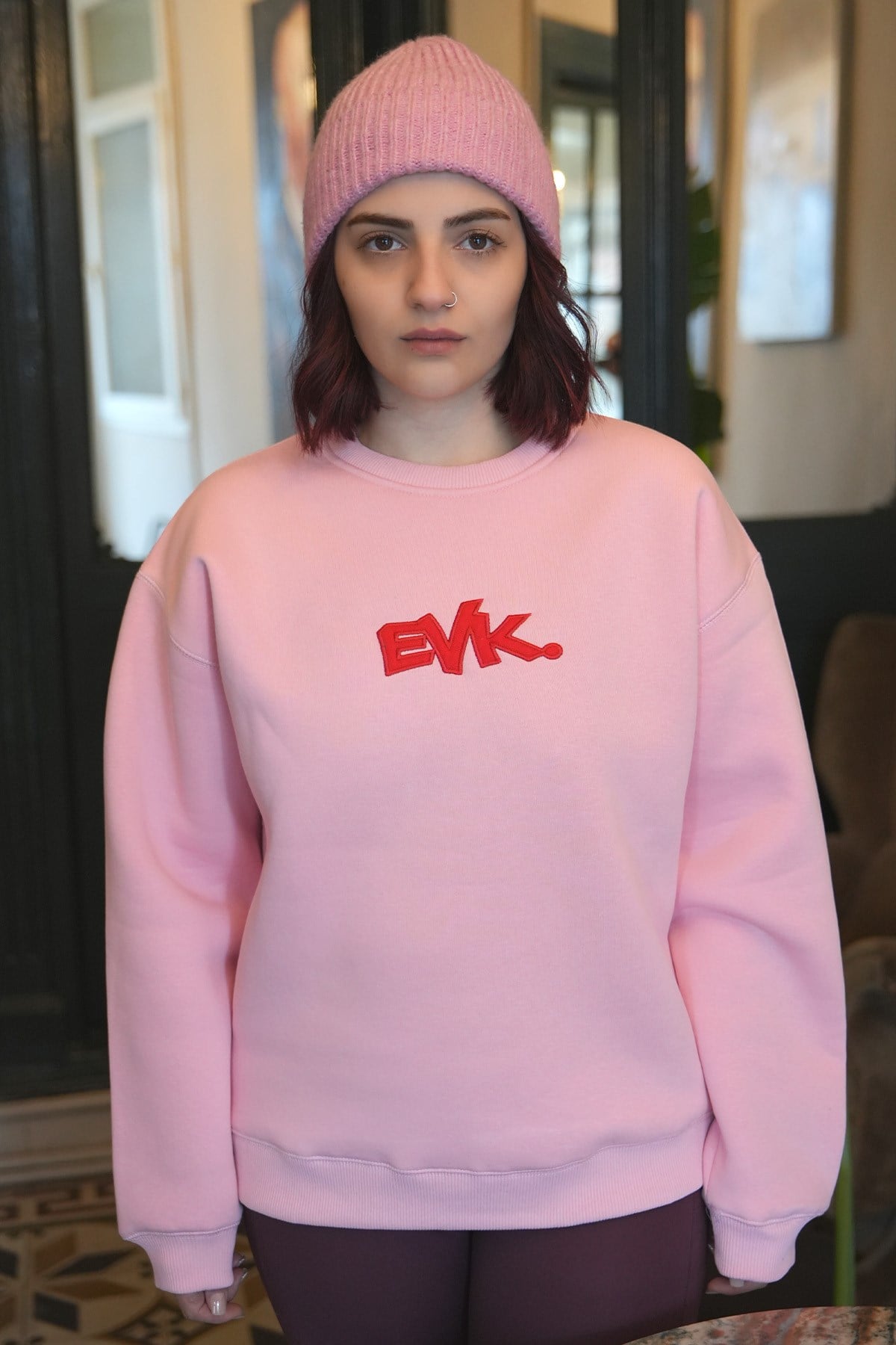 Grafiti Nakış Oversize Kadın Sweat