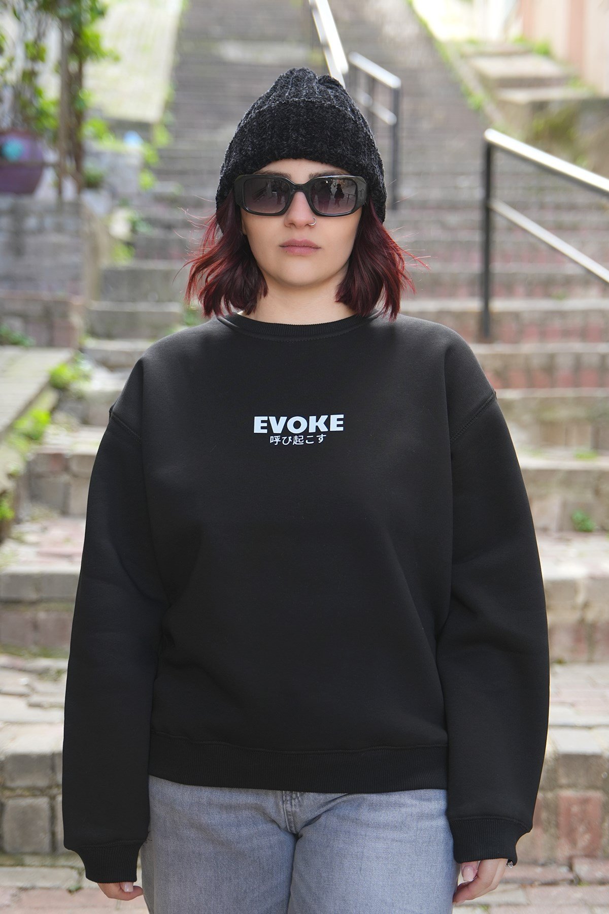 Japon Melek Oversize Kadın Sweat