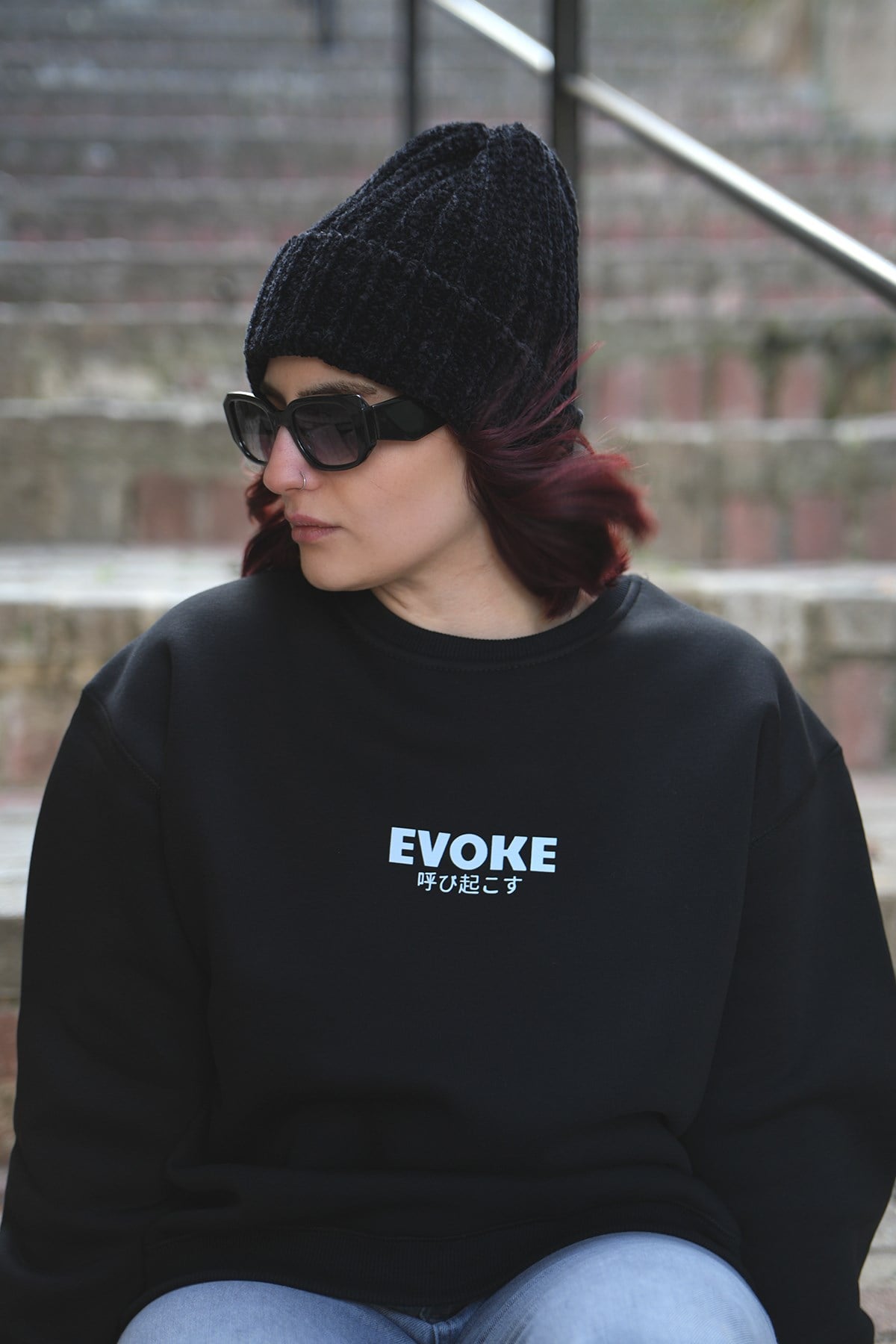 Japon Melek Oversize Kadın Sweat