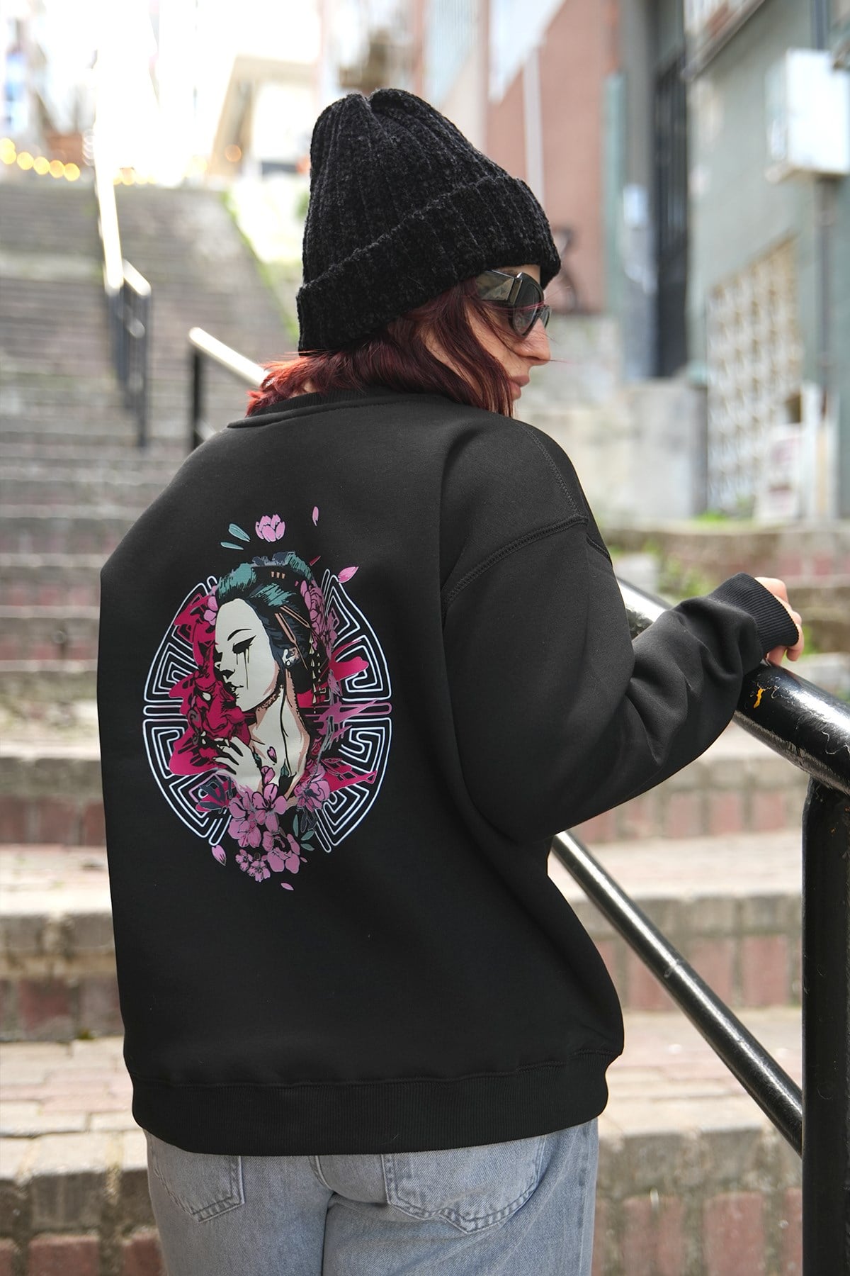Japon Melek Oversize Kadın Sweat