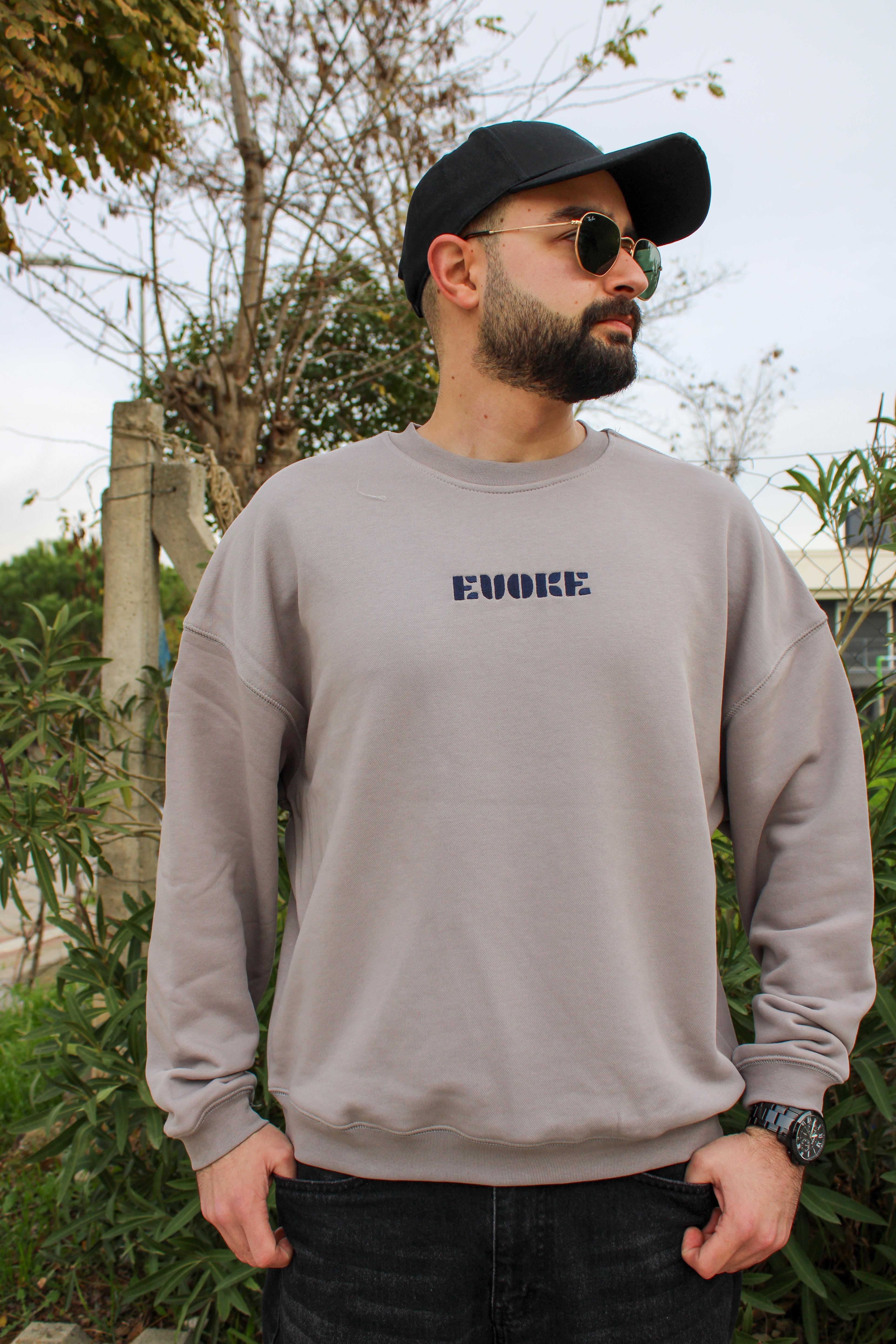 Nakışlı Oversize Erkek Sweat