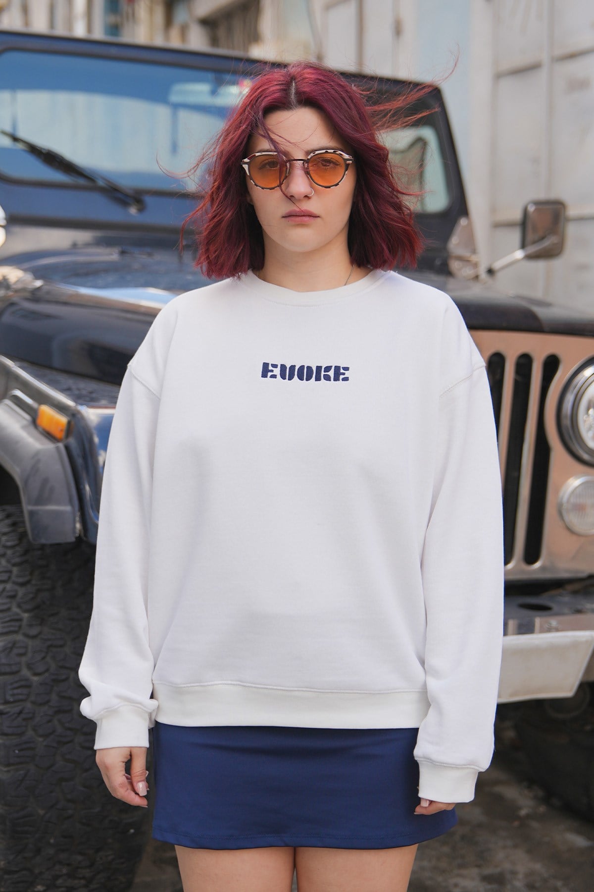 Nakışlı Oversize Kadın Sweat