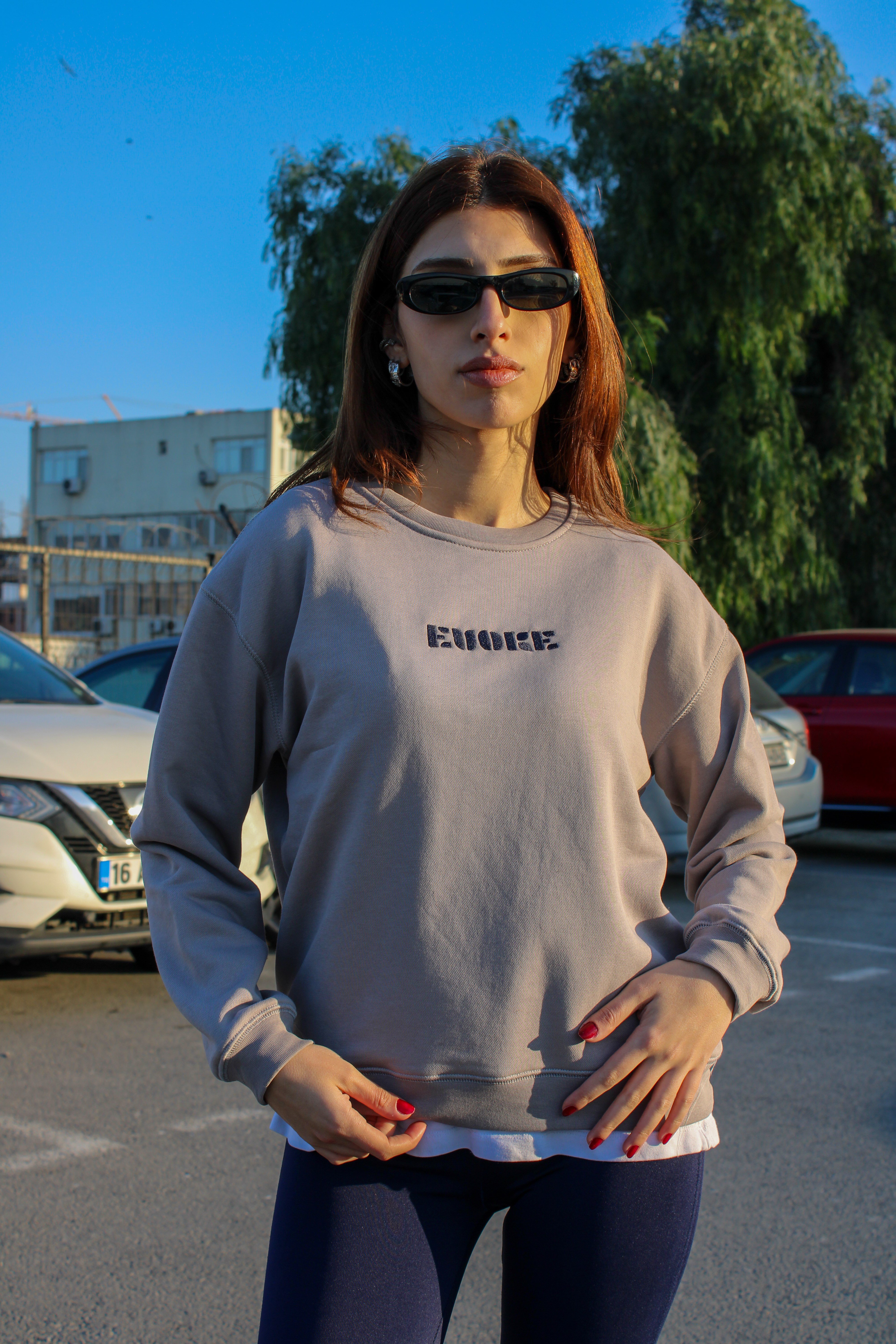 Nakışlı Oversize Kadın Sweat