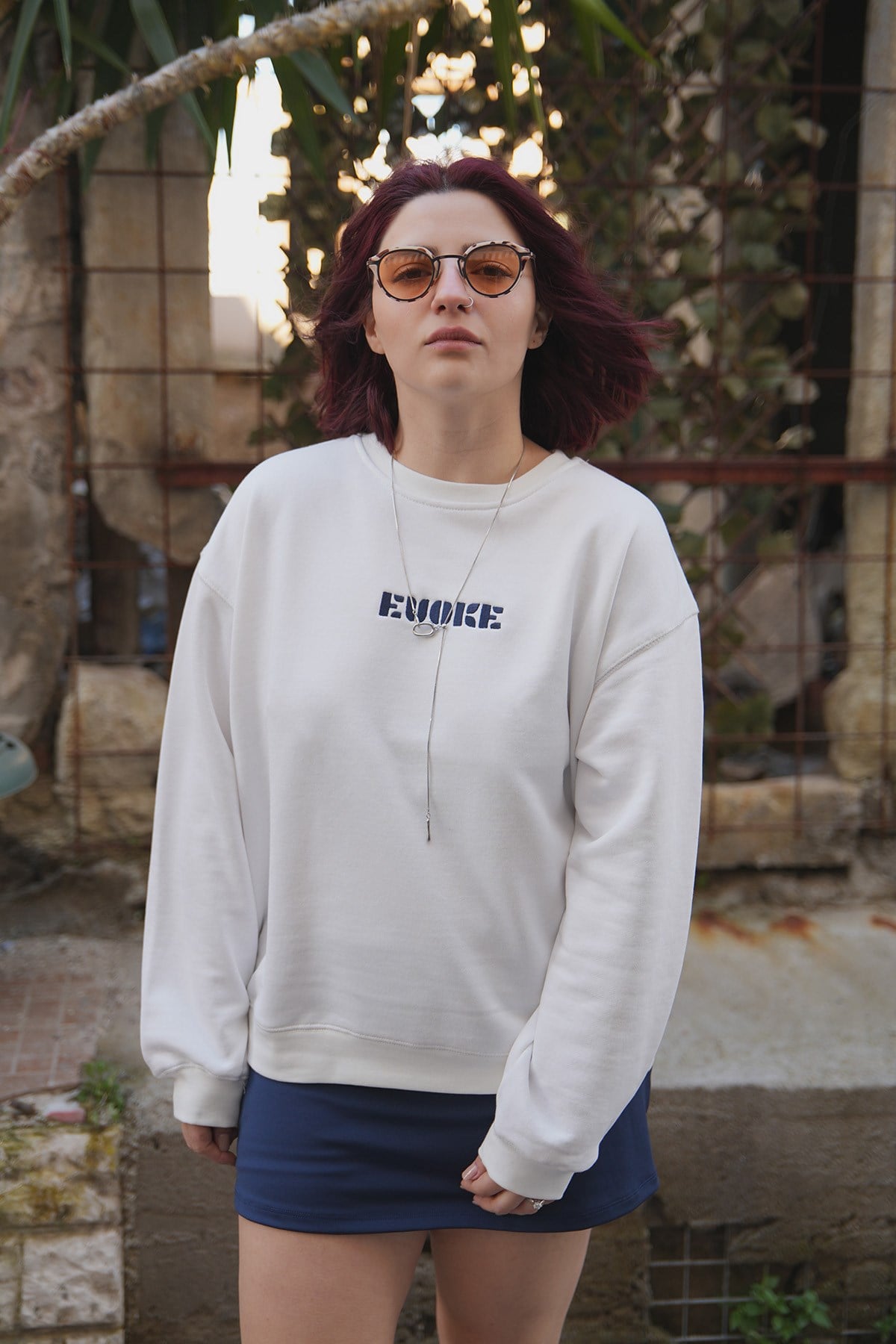 Nakışlı Oversize Kadın Sweat