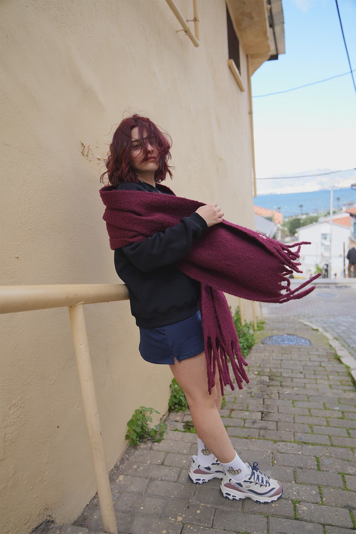 Oversize Kadın Sweatshirt Lacivert