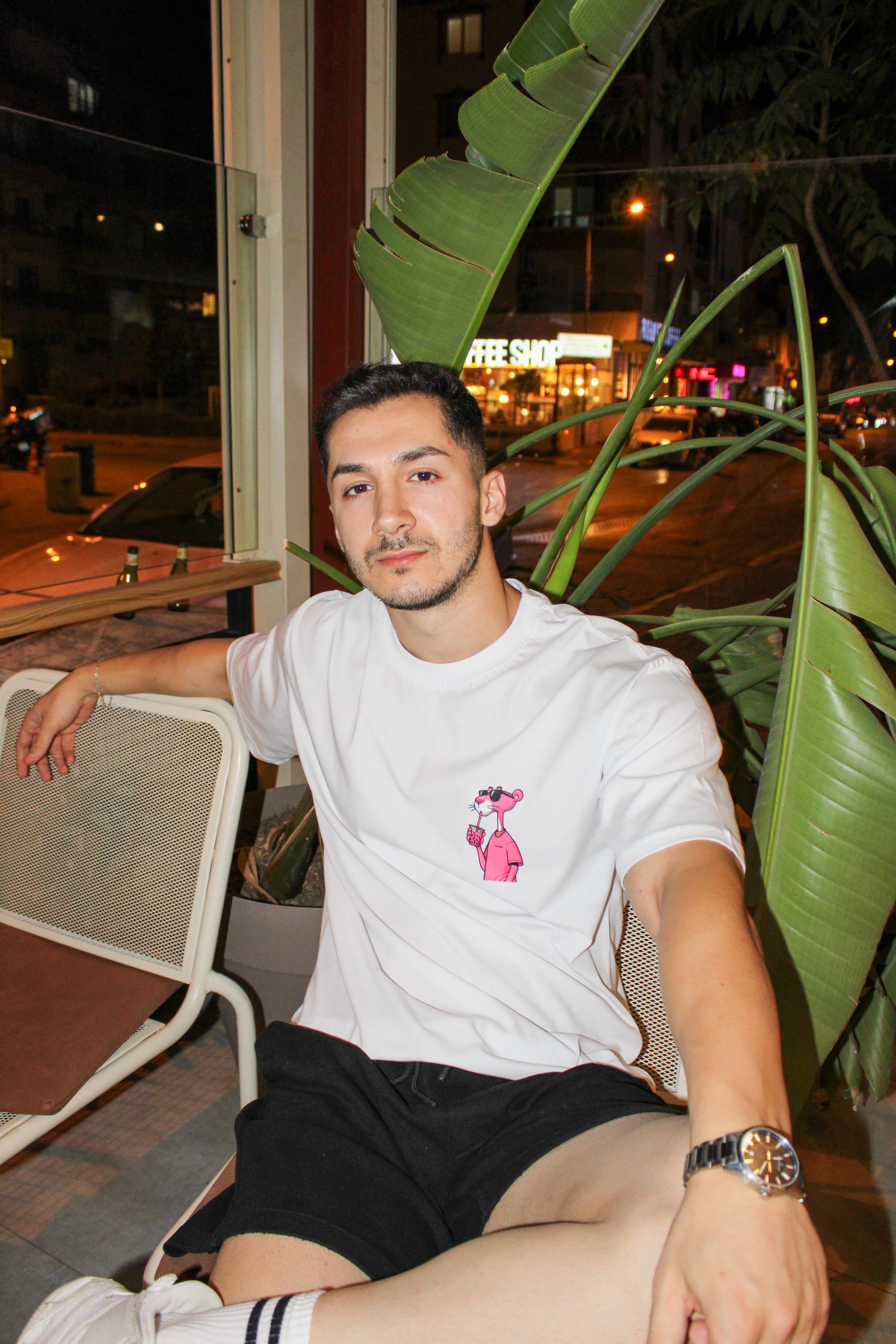 Pembe Panter Oversize Erkek T-shirt