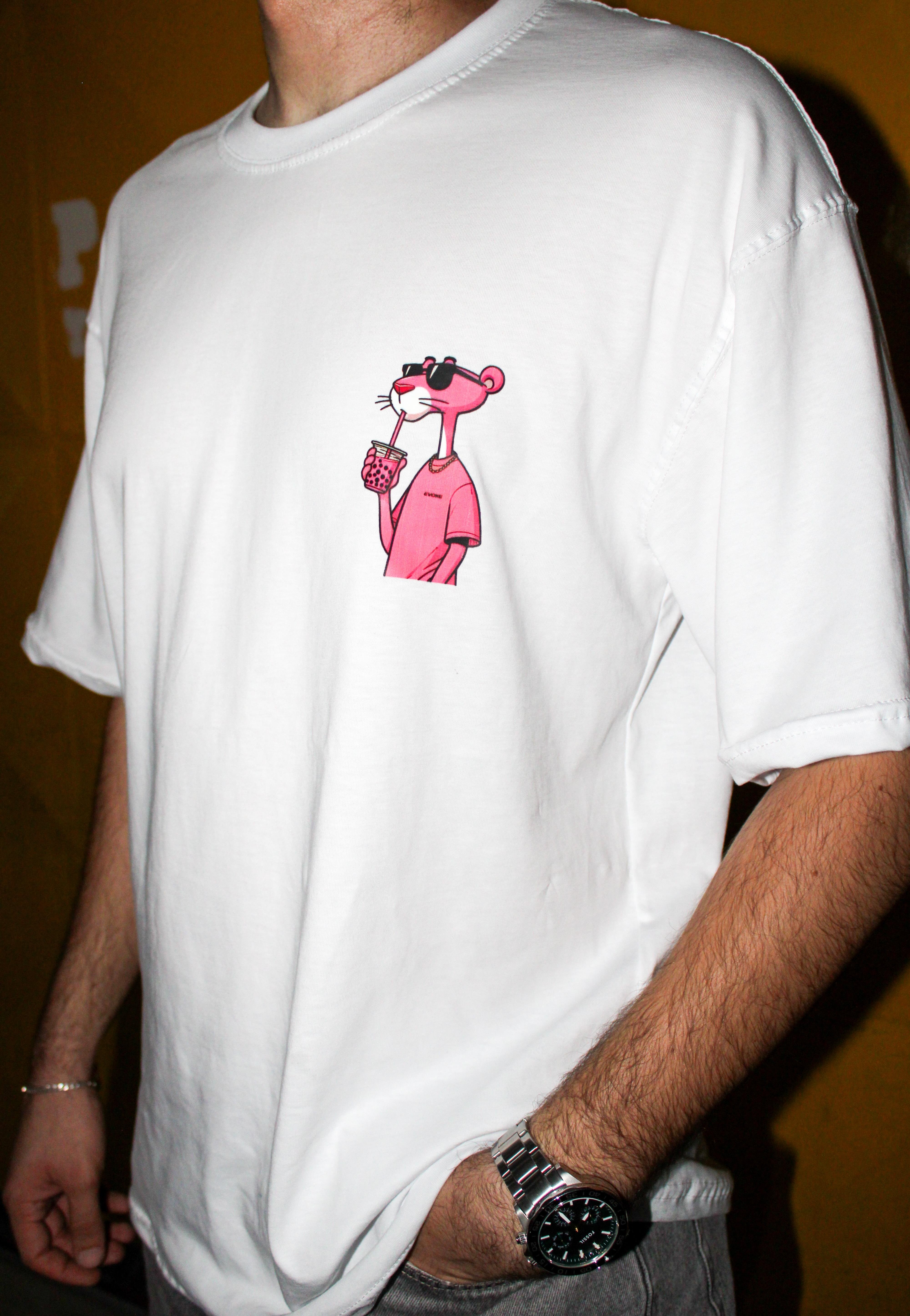 Pembe Panter Oversize Erkek T-shirt