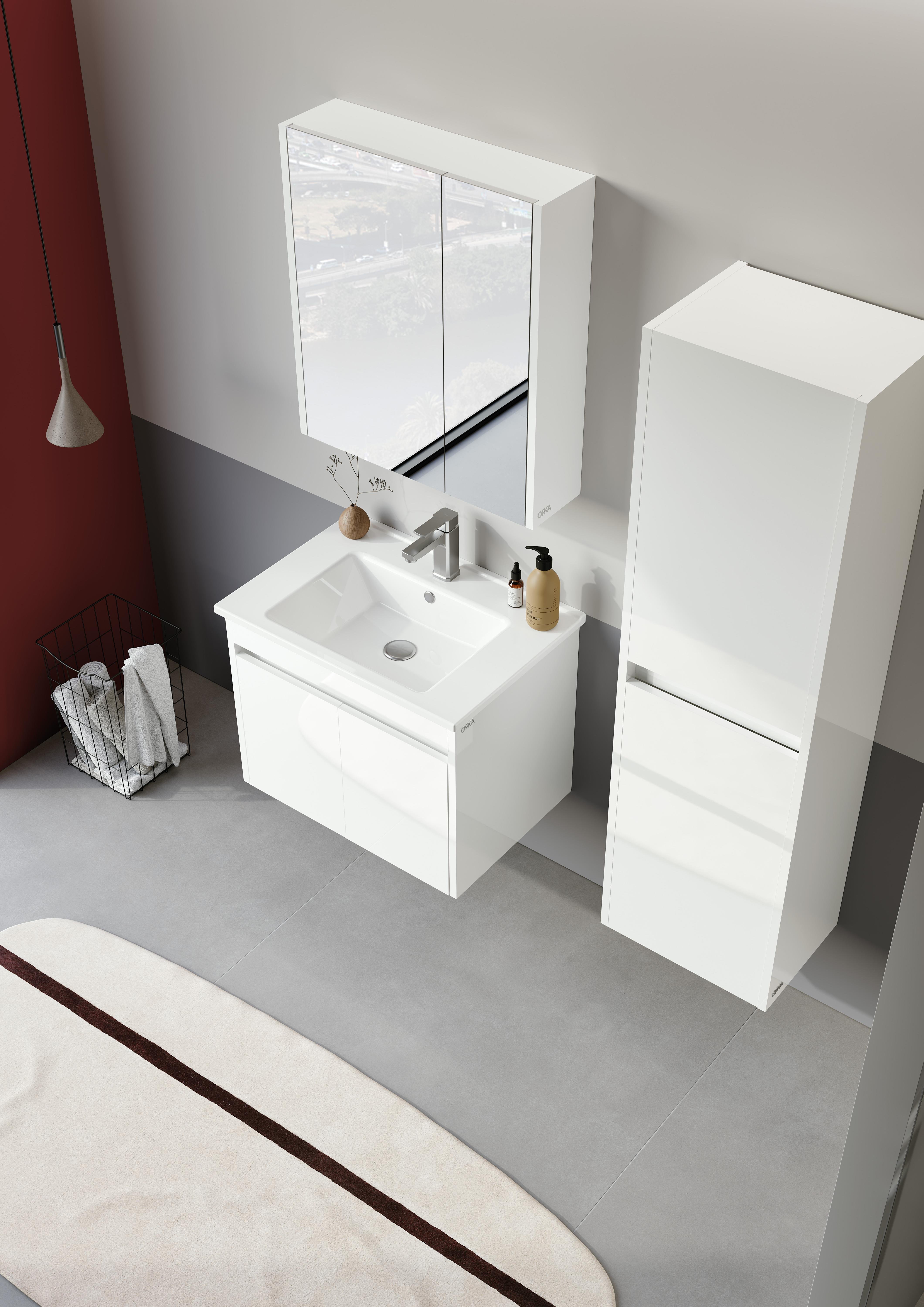 Arno 65 cm Kapaklı Banyo Dolabı Takımı