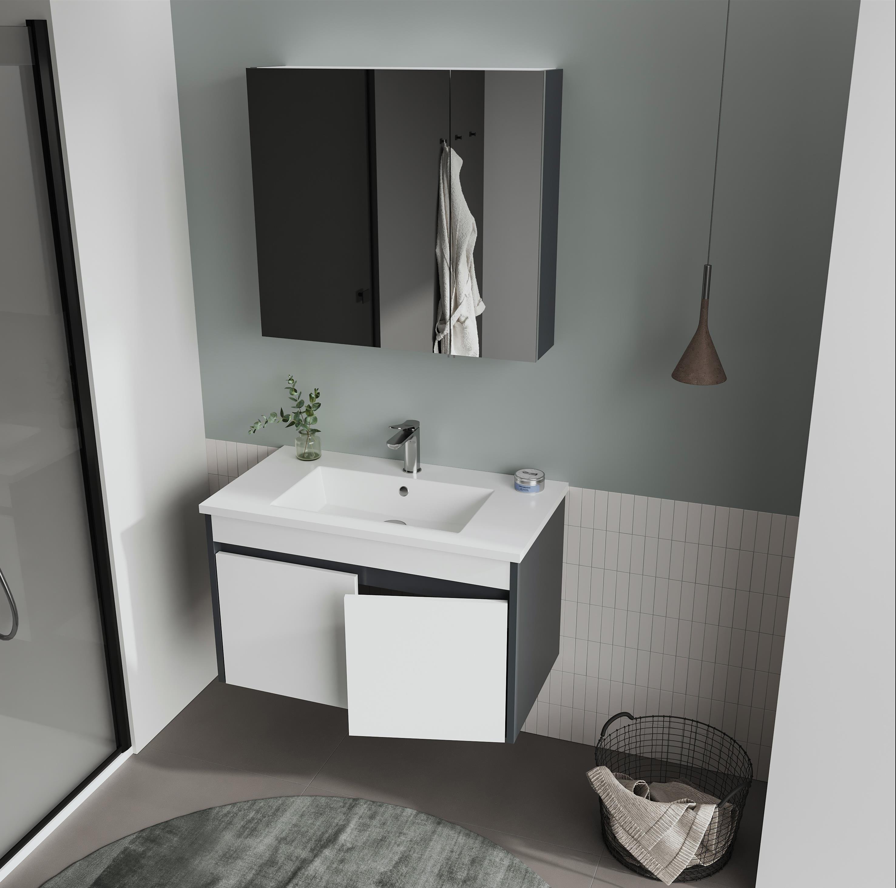 Lotus 80 cm Banyo Dolabı Takımı